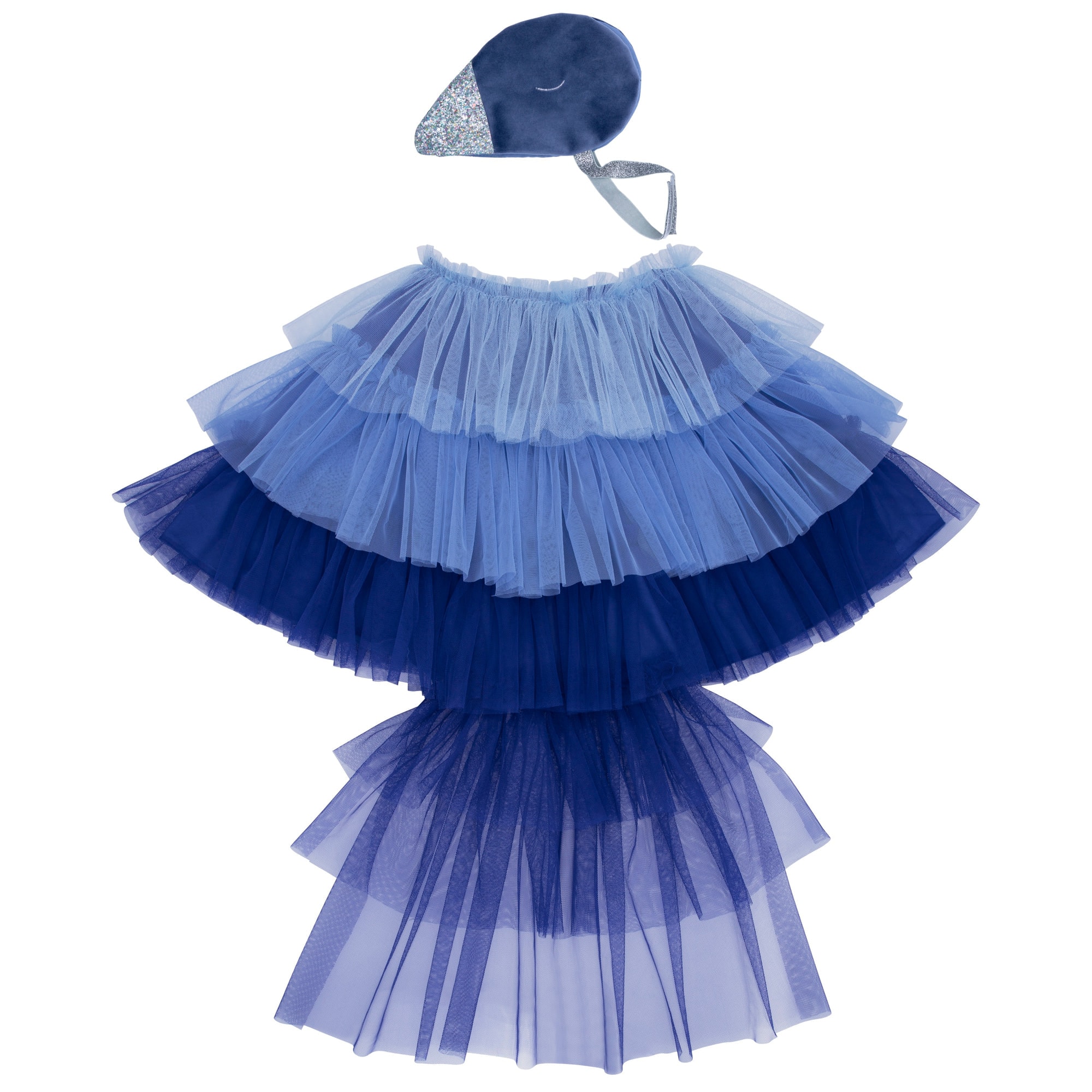 Blue Bird Cape Dress-Up - Mavi Kuş Pelerinli Elbise