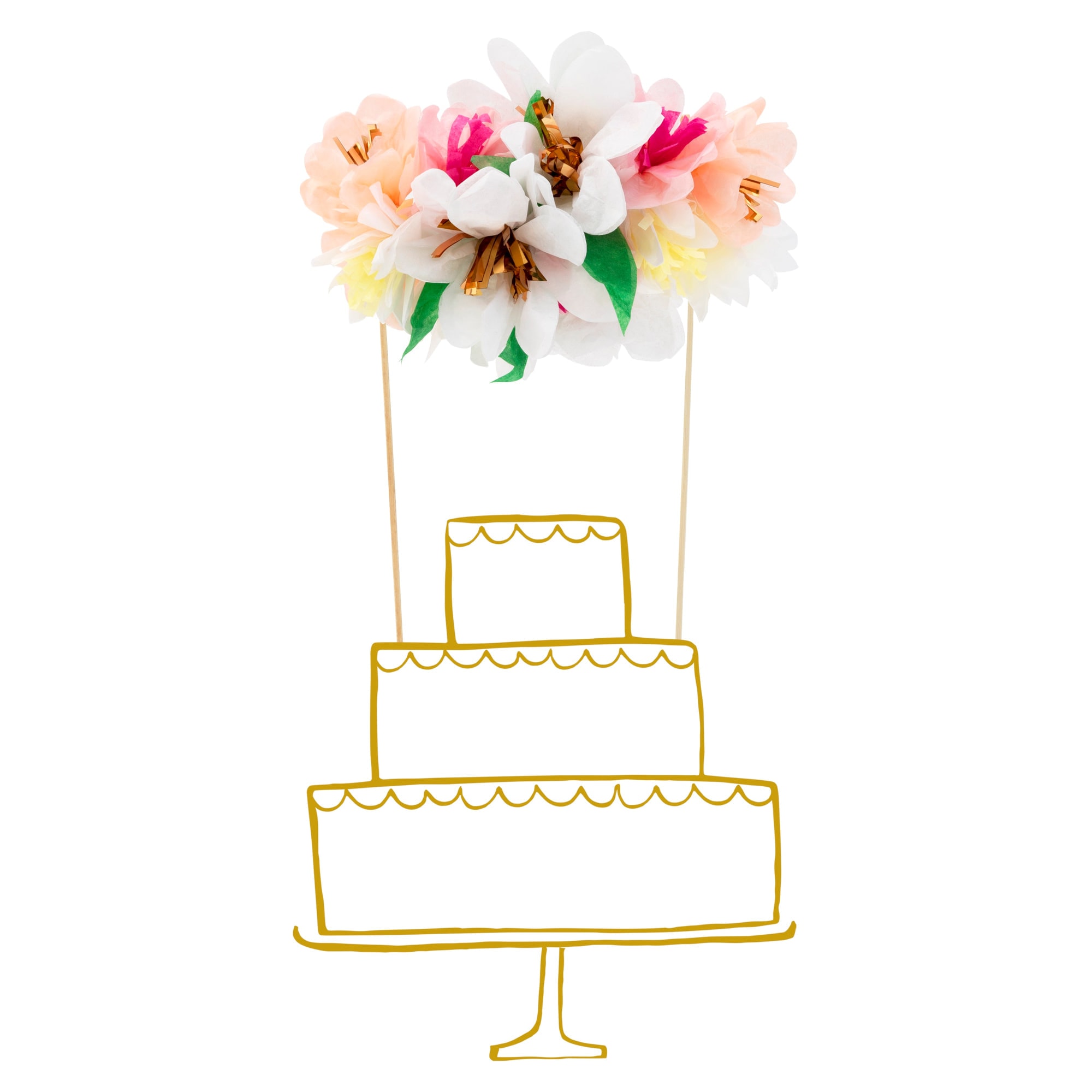 Flower Bouquet Cake Topper - Çiçek Buketi Pasta Süsü