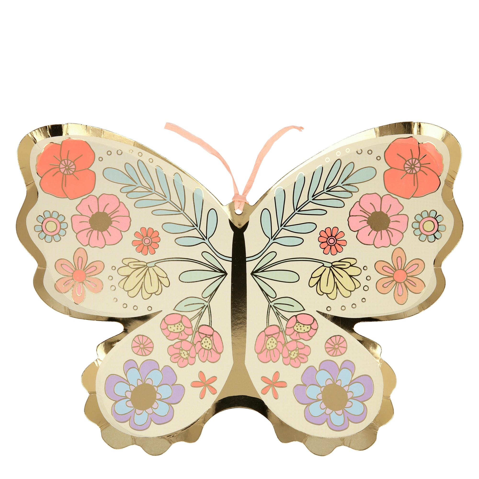 Floral Butterfly Plates - Çiçekli Kelebek Tabak - 8'li