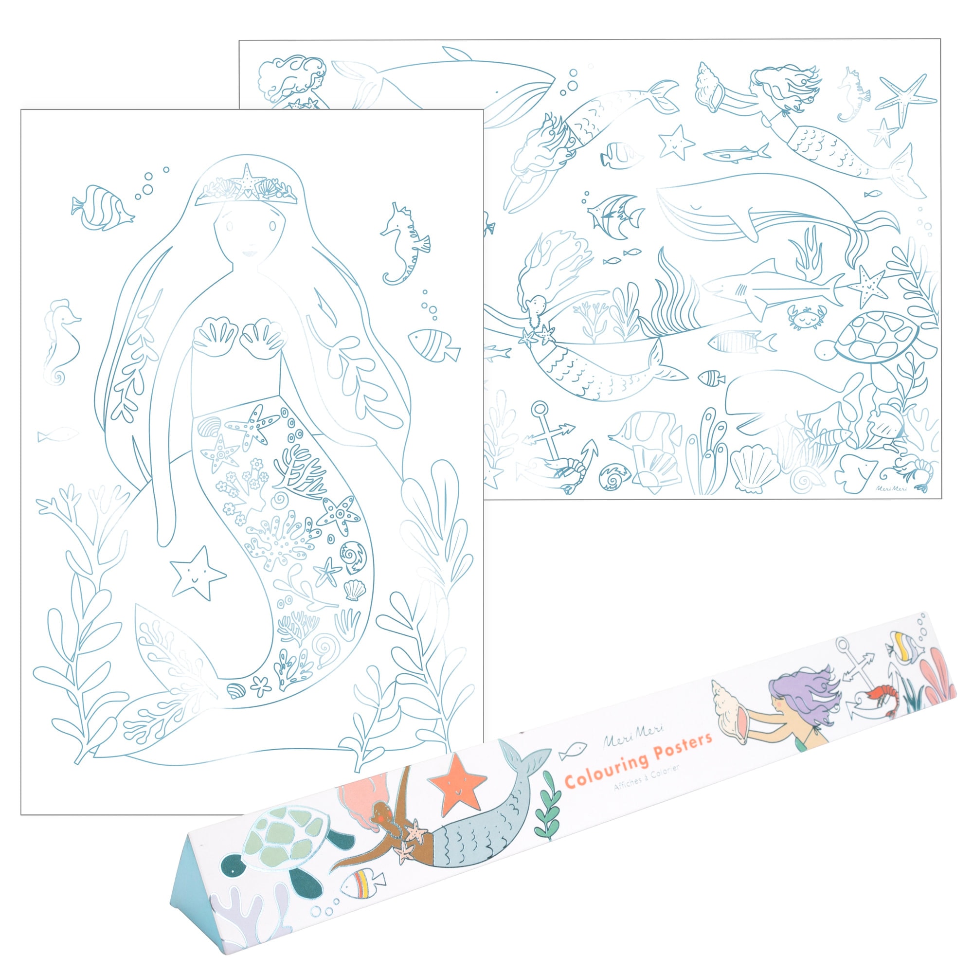 Mermaid Colouring Posters - Deniz Kızı Boyamalı Poster