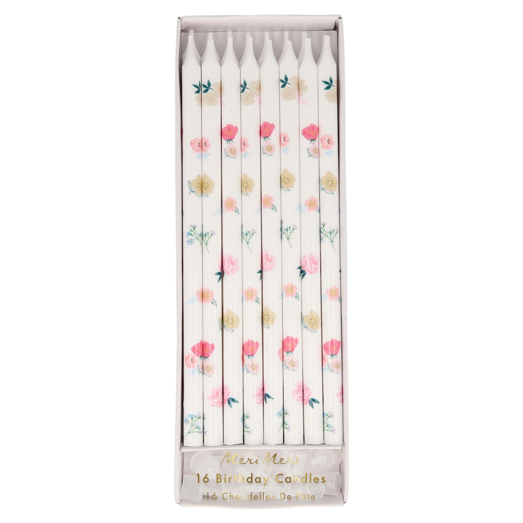 Tapered Floral Candles - Çiçek Desenli Mumlar