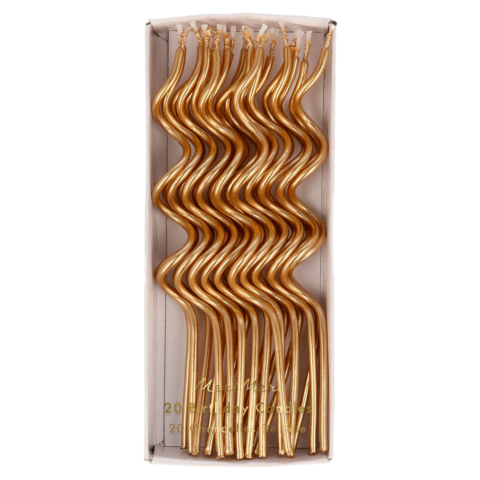 Gold Swirly Candles - Altın Kıvrımlı Mumlar - 20'li