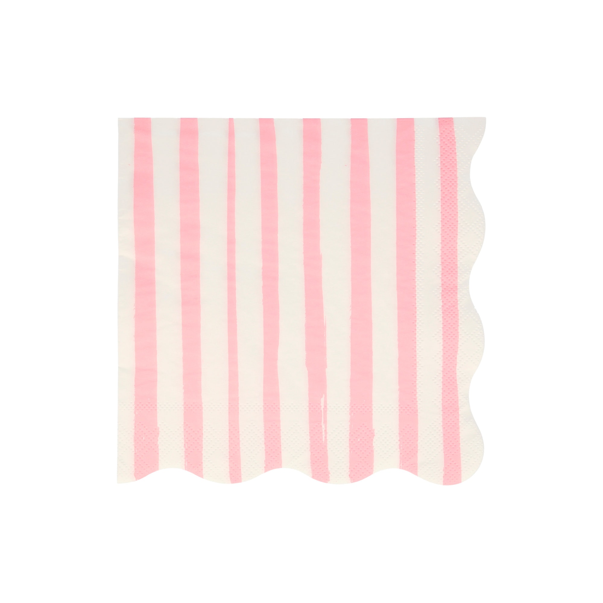Pink Stripe Large Napkins - Pembe Çizgili Peçeteler L - 16 Adet