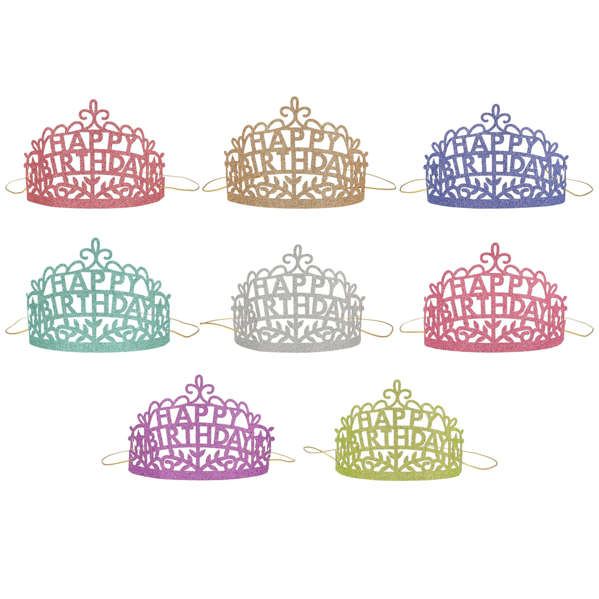 Happy Birthday Tiaras - Happy Birthday Taç - 8'li