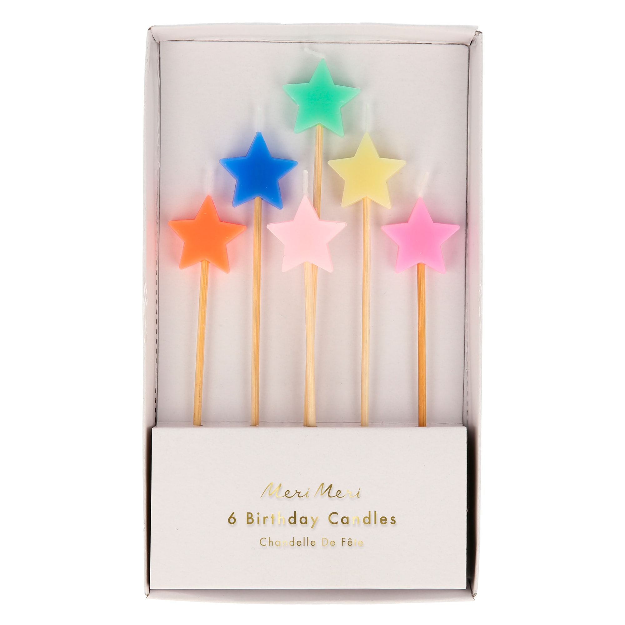 Mixed Star Candles - Karışık Yıldız Mumlar - 6'lı
