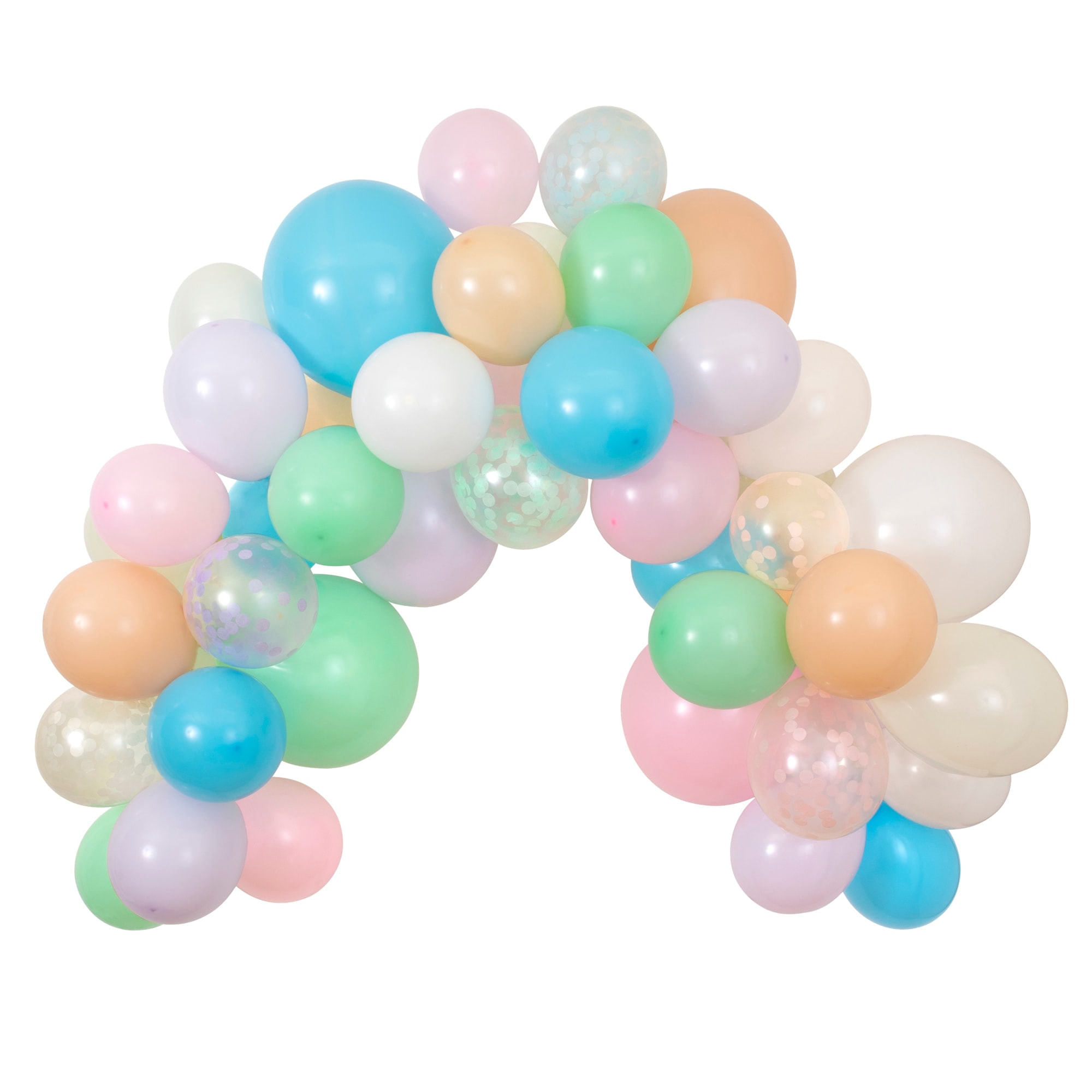 Pastel Balloon & Streamer Garland - Pastel Balonlar & Renkli Şeritler - 50 balon