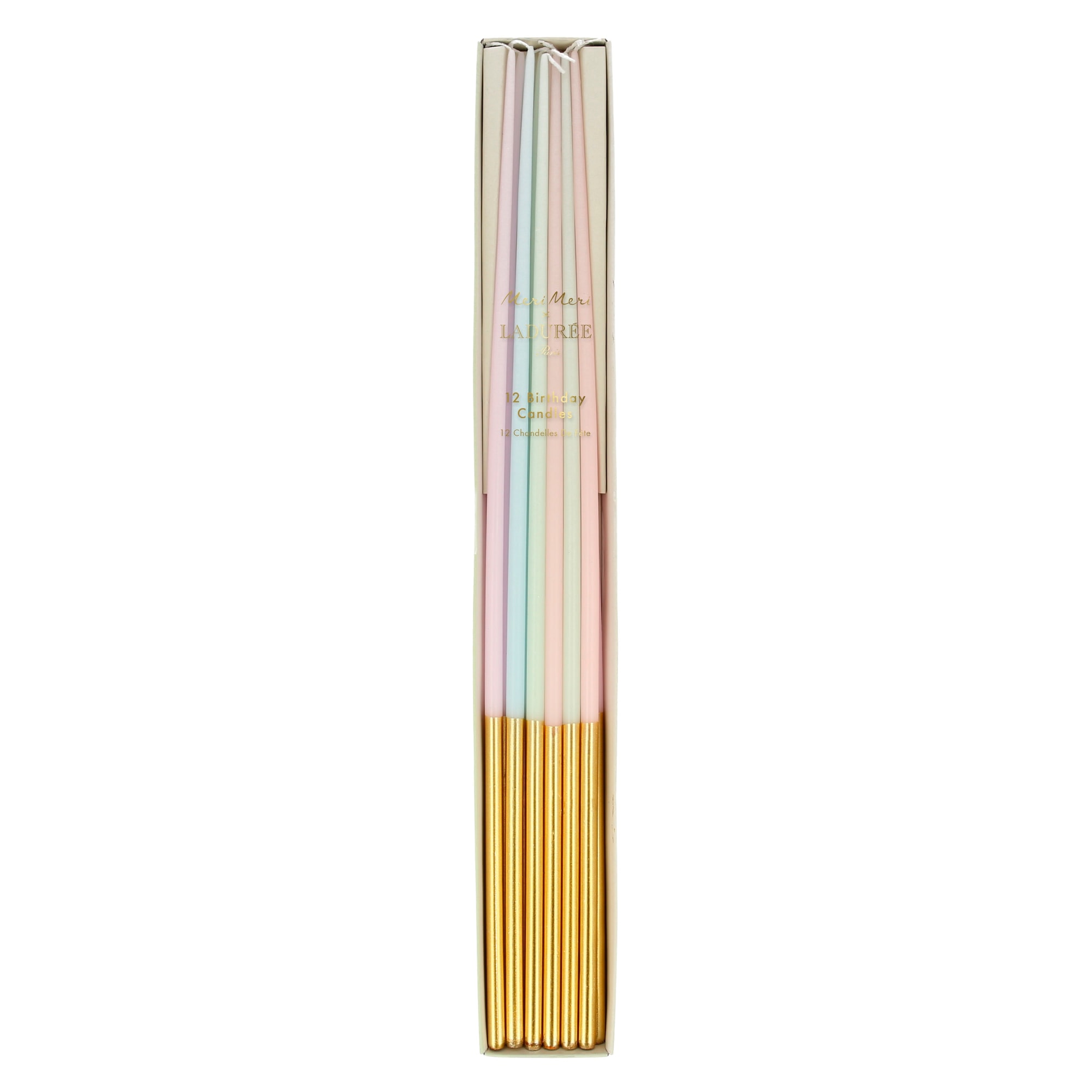 Ladurée Paris Gold Leaf Tall Tapered Candles - Laduree Paris Altın Detaylı Uzun Mumlar (