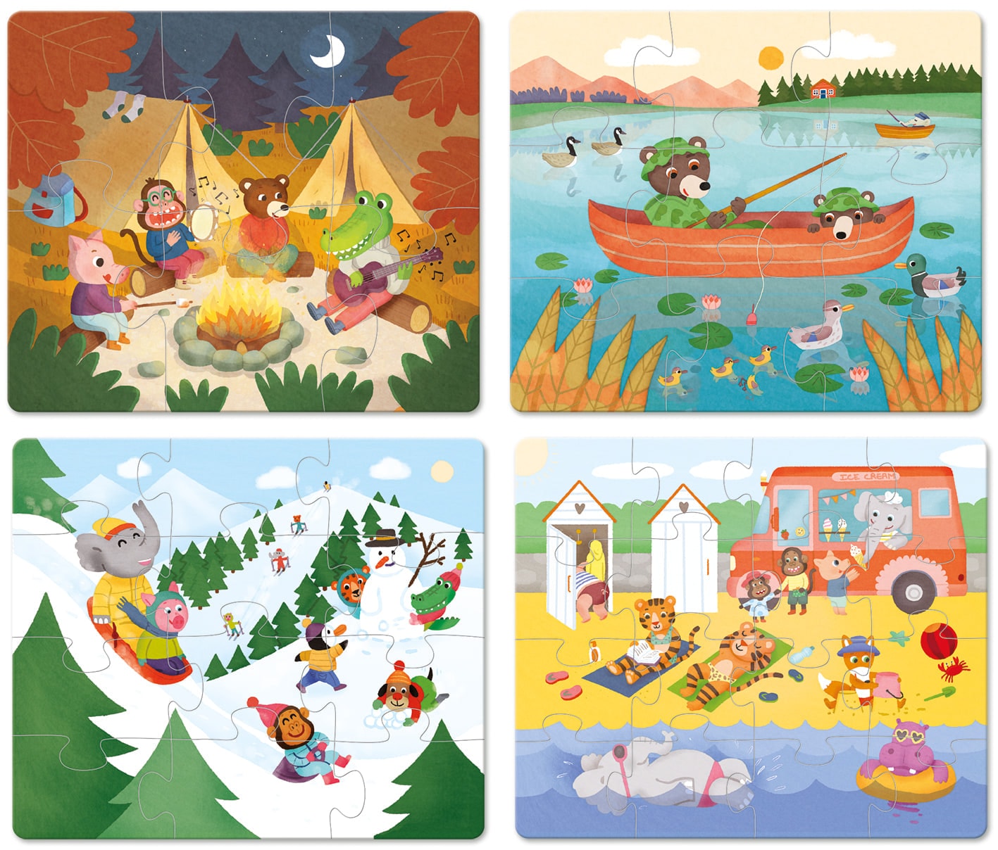 Ahşap Puzzle Seti - Tatil Mevsimleri