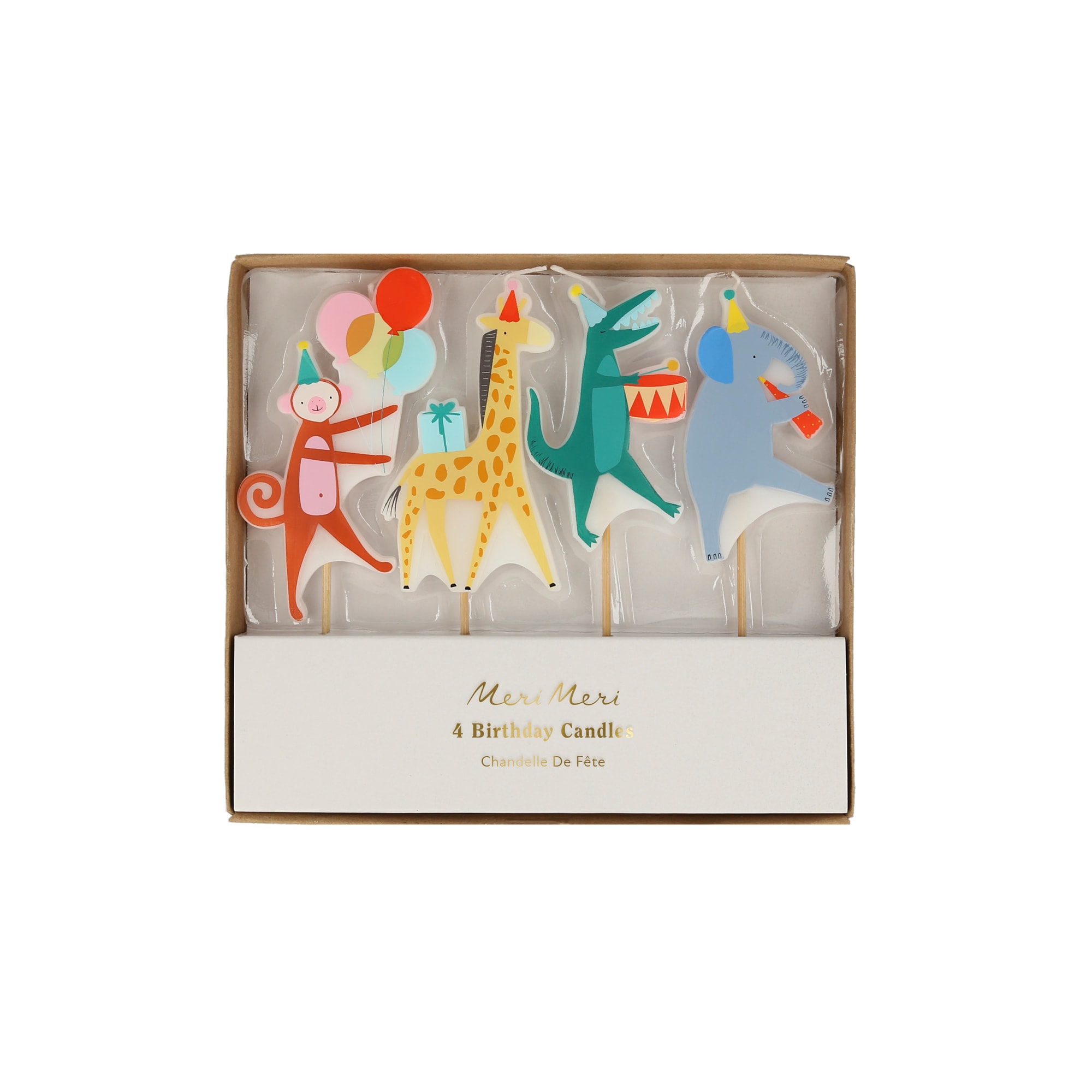 Animal Parade Candles - Hayvan Geçit Töreni Mumlar - 4'lü