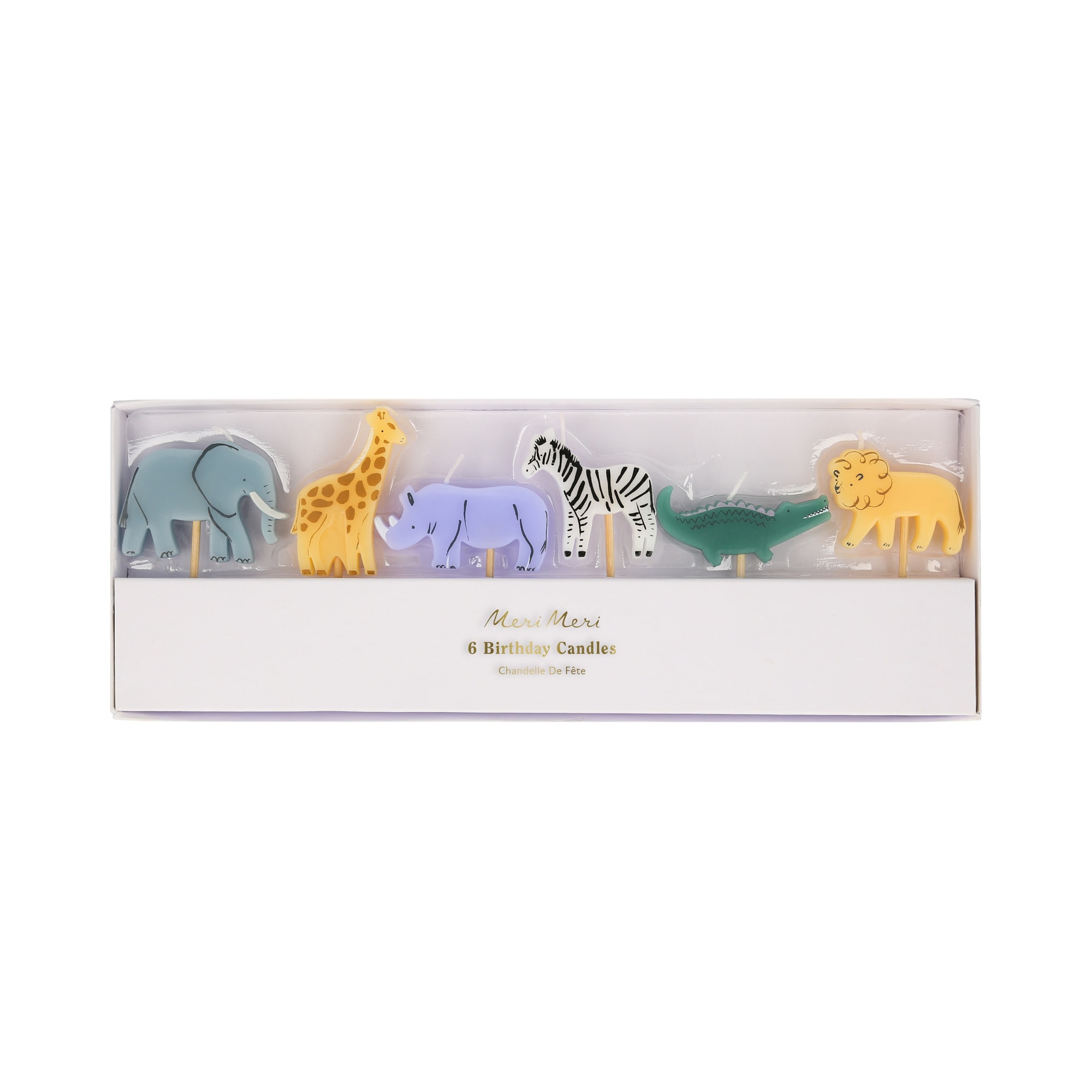 Mini Safari Animal Candles - Mini Safari Hayvan Mumları - 6'lı