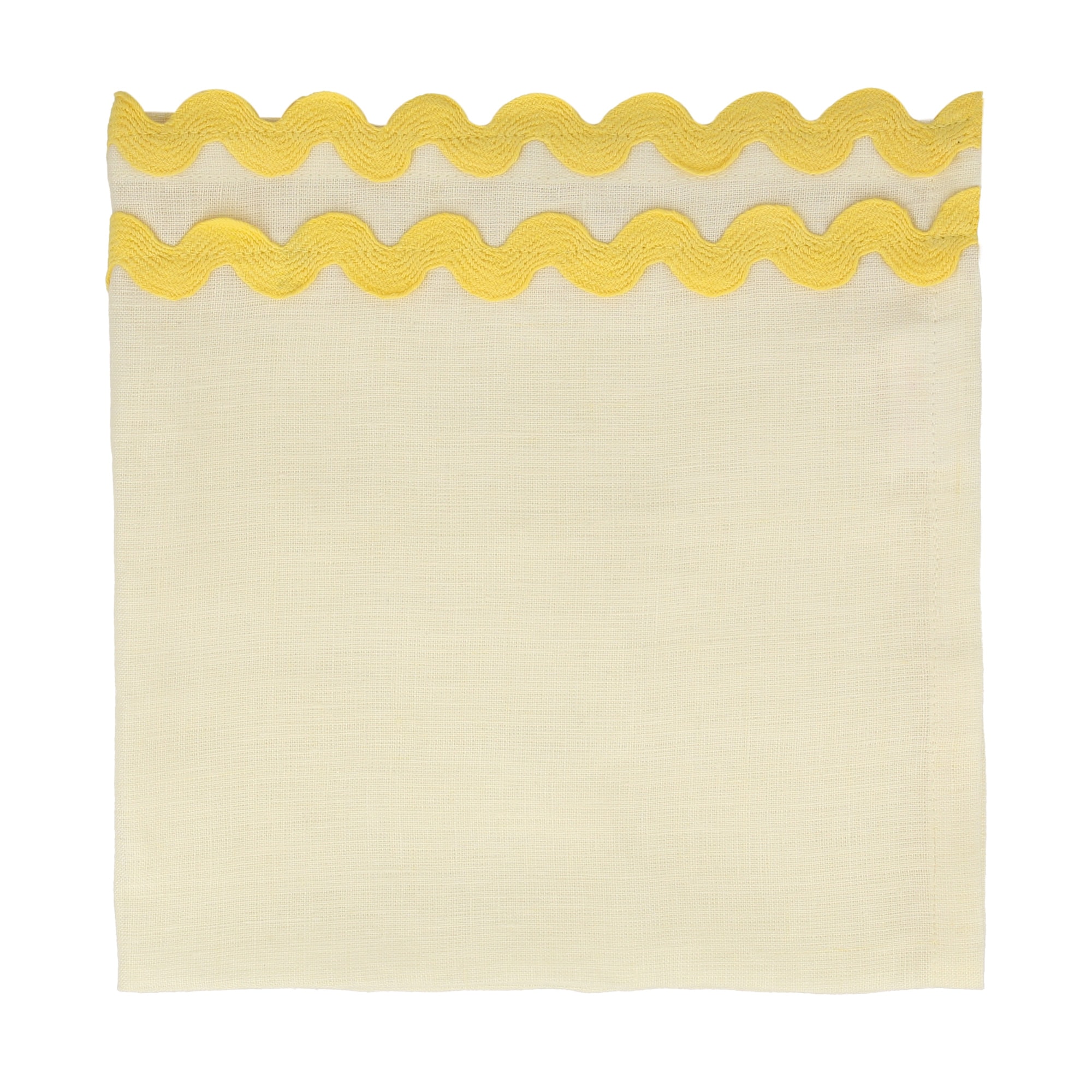 6 Colorful  Ric Rac Napkins - Renkli Dalgalı Kumaş Peçeteler - 6'lı