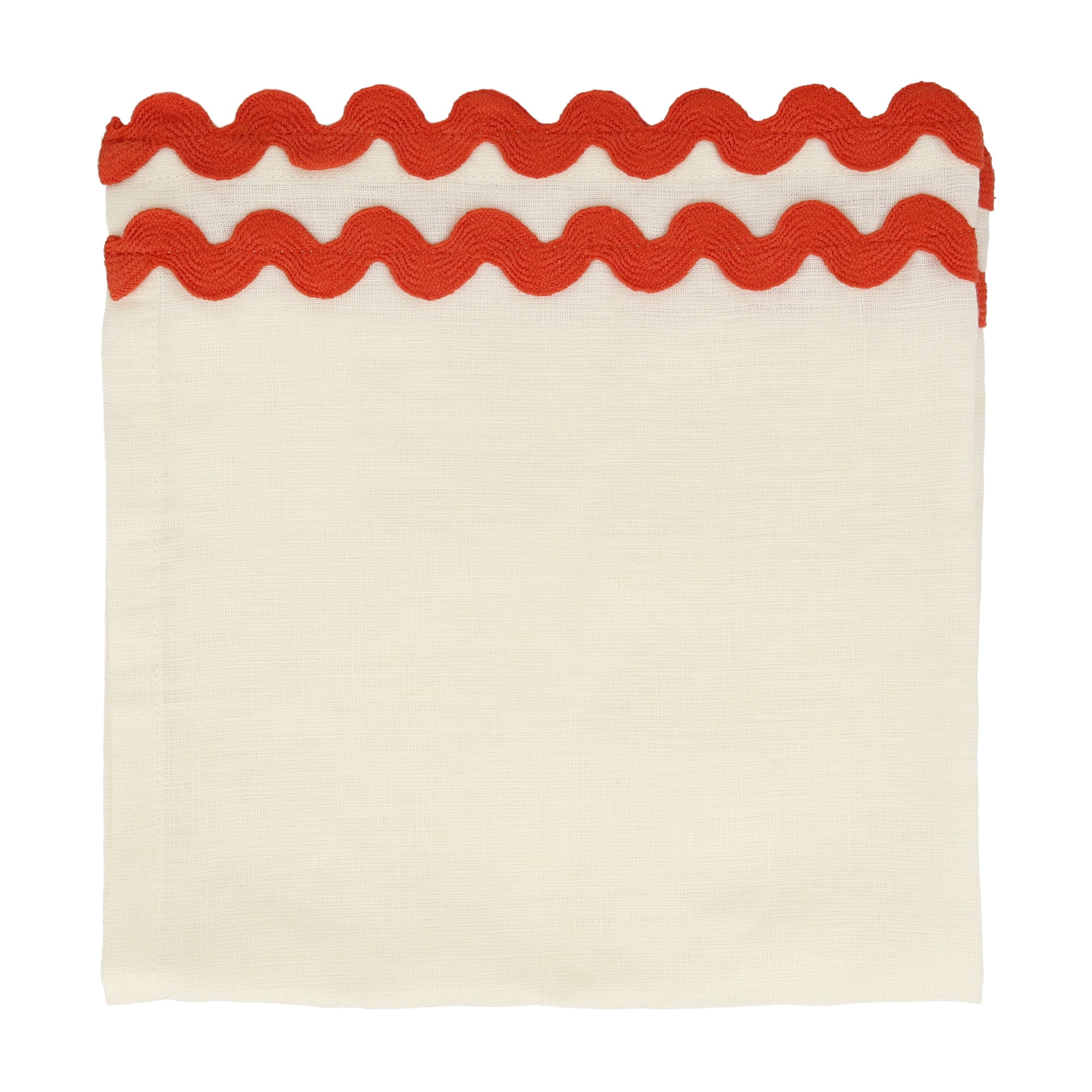 6 Colorful  Ric Rac Napkins - Renkli Dalgalı Kumaş Peçeteler - 6'lı