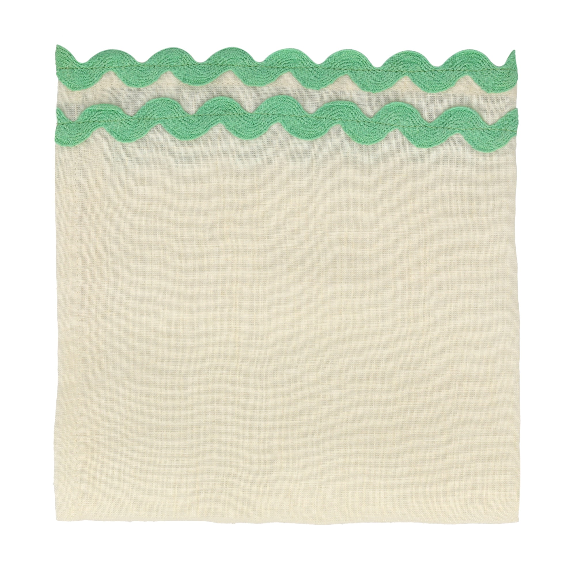 6 Colorful  Ric Rac Napkins - Renkli Dalgalı Kumaş Peçeteler - 6'lı