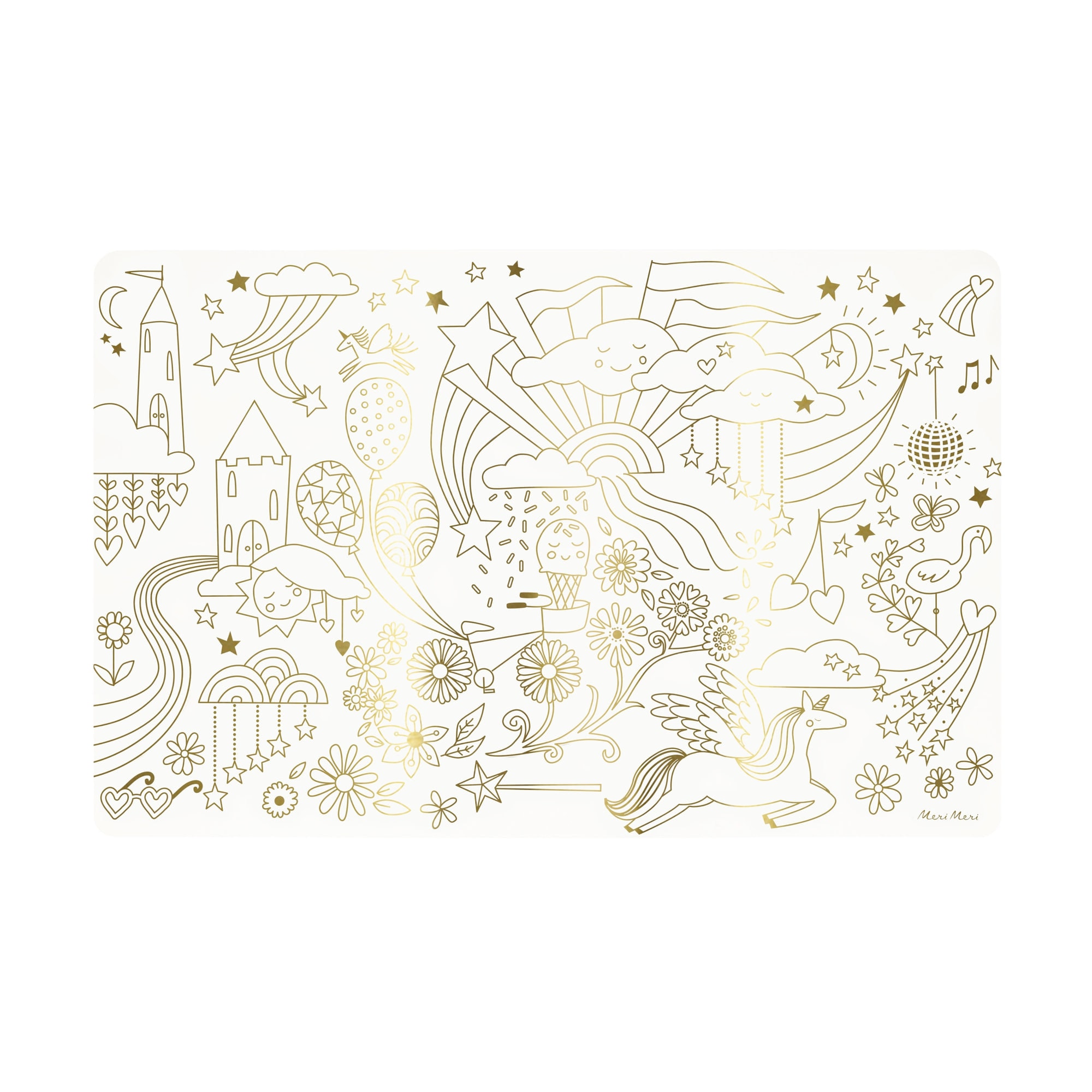Happy Icons Colouring Placemats - Mutlu Semboller Boyama Amerikan Servisleri (x8)
