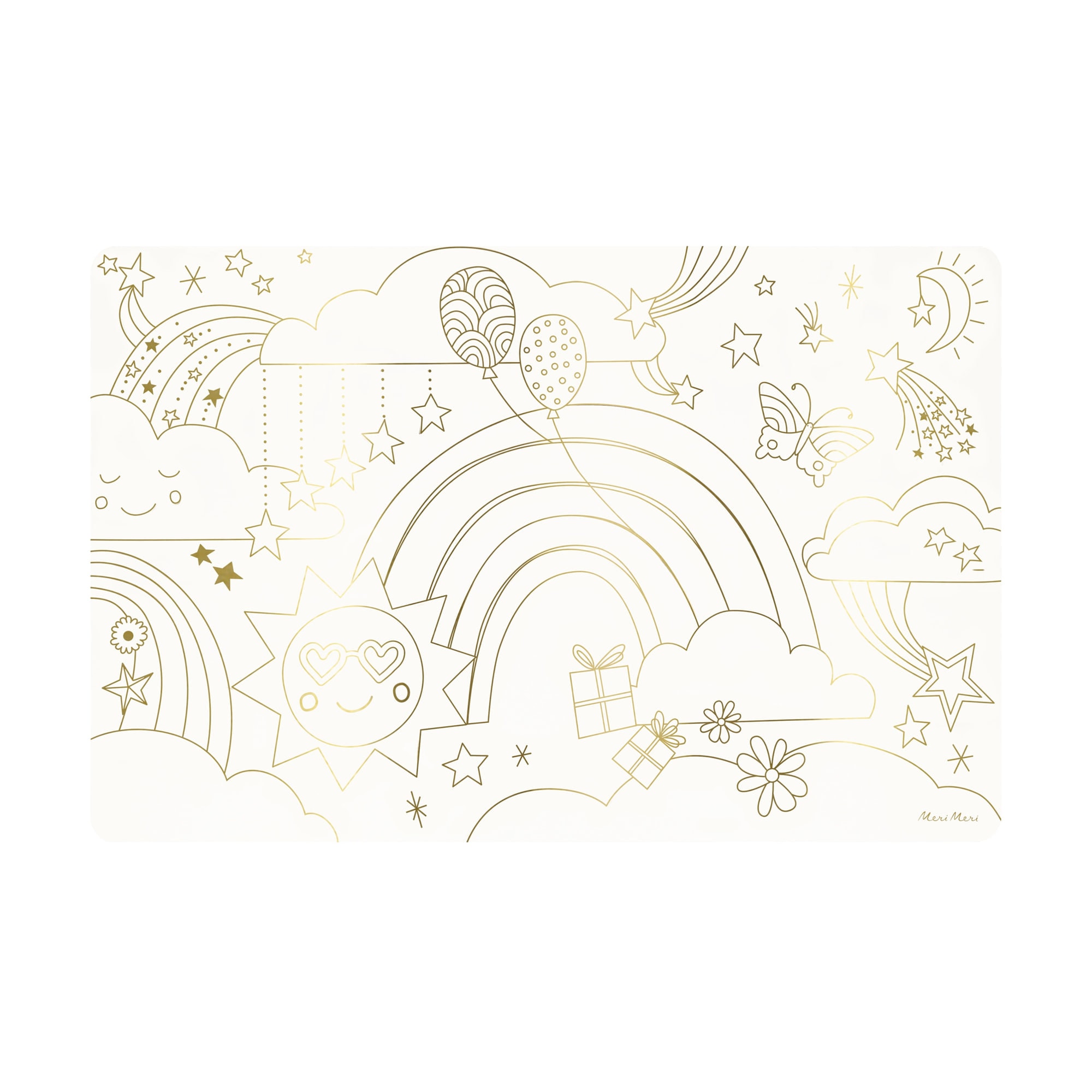 Happy Icons Colouring Placemats - Mutlu Semboller Boyama Amerikan Servisleri (x8)