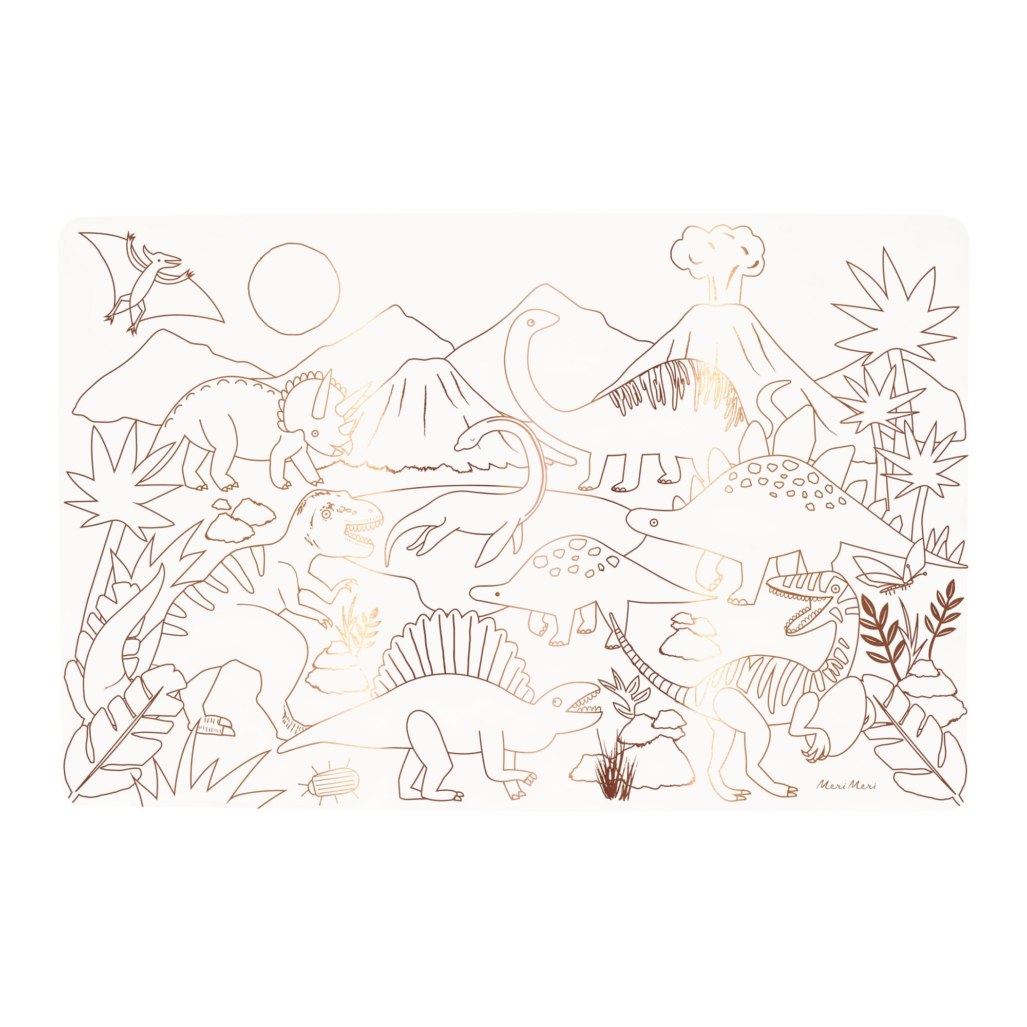 Dinosaurs Colouring Placemats - Dinozorlar Boyama Amerikan Servisleri (x8)