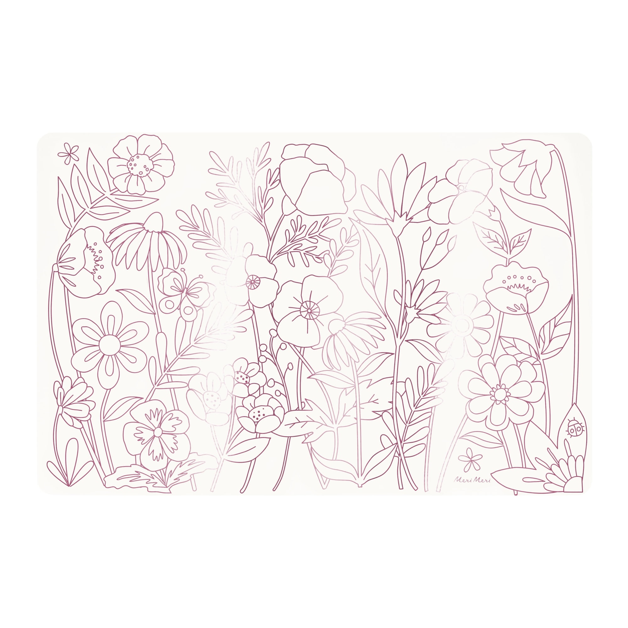 Butterflies & Flowers Colouring Placemats - Kelebekler & Çiçekler Boyama Amerikan Servisleri (x8)