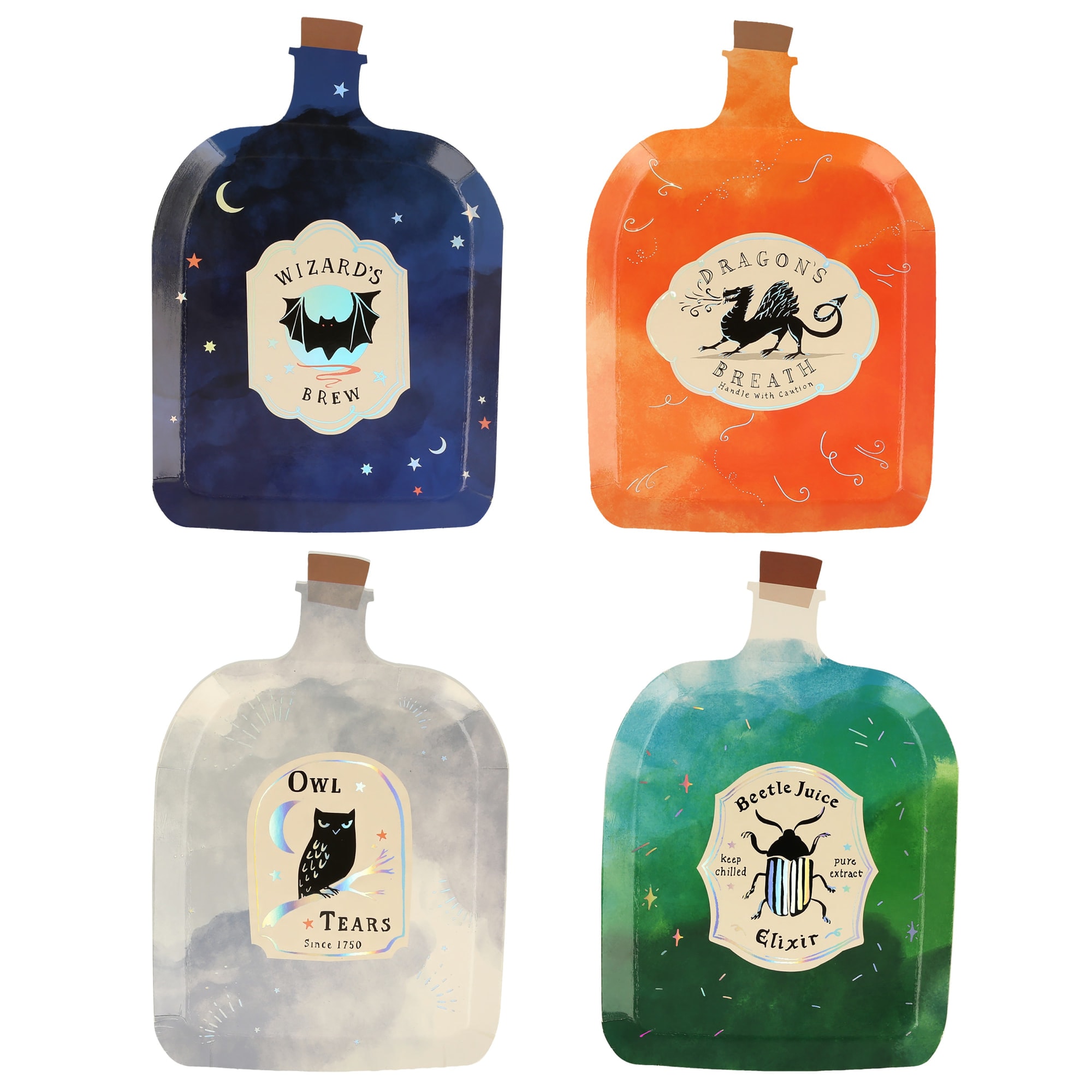 Making Magic Potion Bottle Plates - Make Magic Sihirli Şişe Tabaklar (8'li)