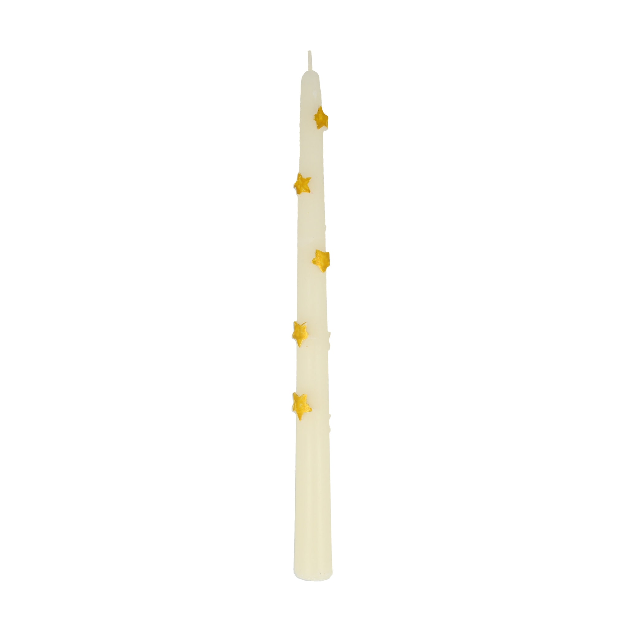 Gold Star Taper Candle - Altın Yıldız Detaylı Mumlar (2'li)