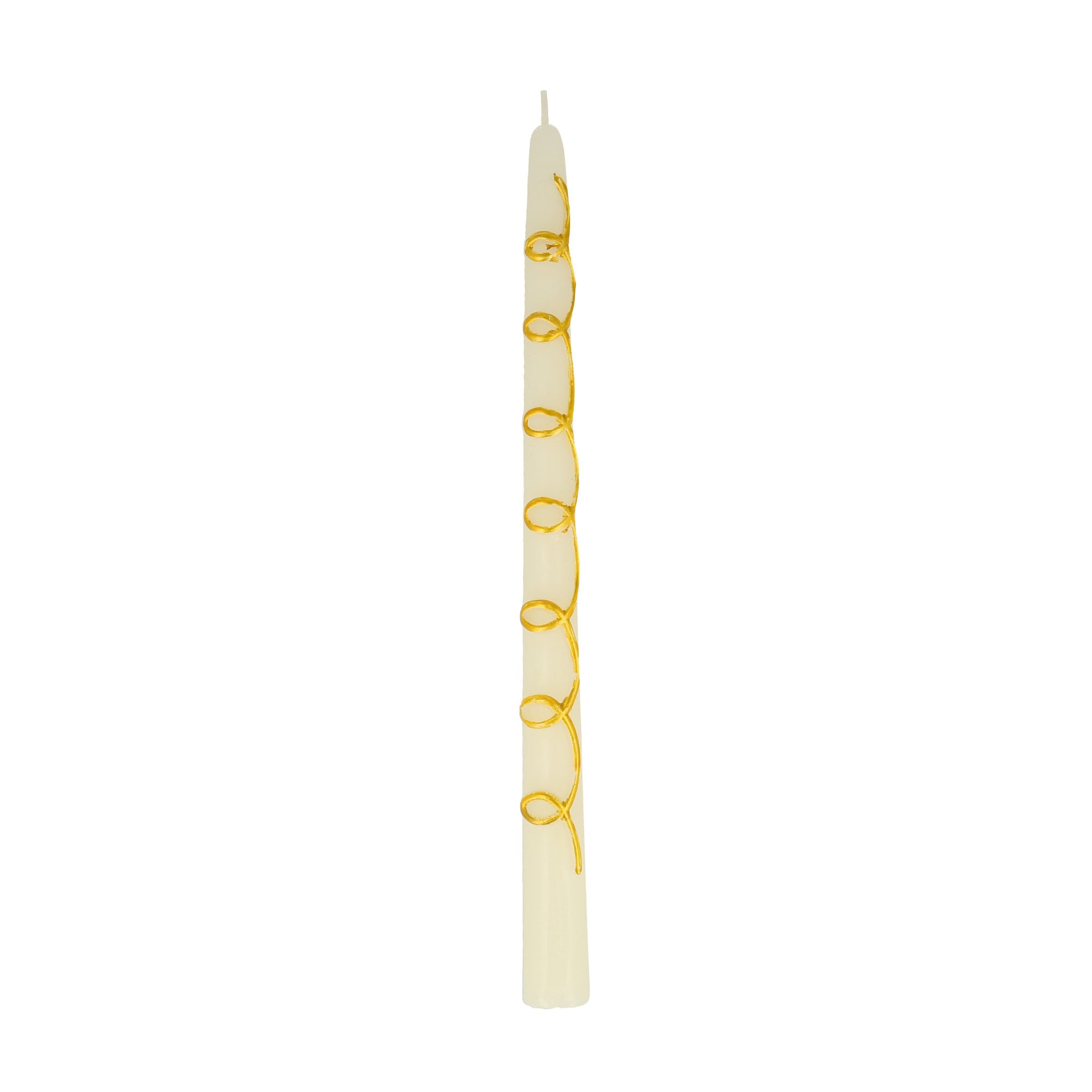 Gold Swirl Taper Candles - Altın Kıvrımlı Mumlar (2'li)
