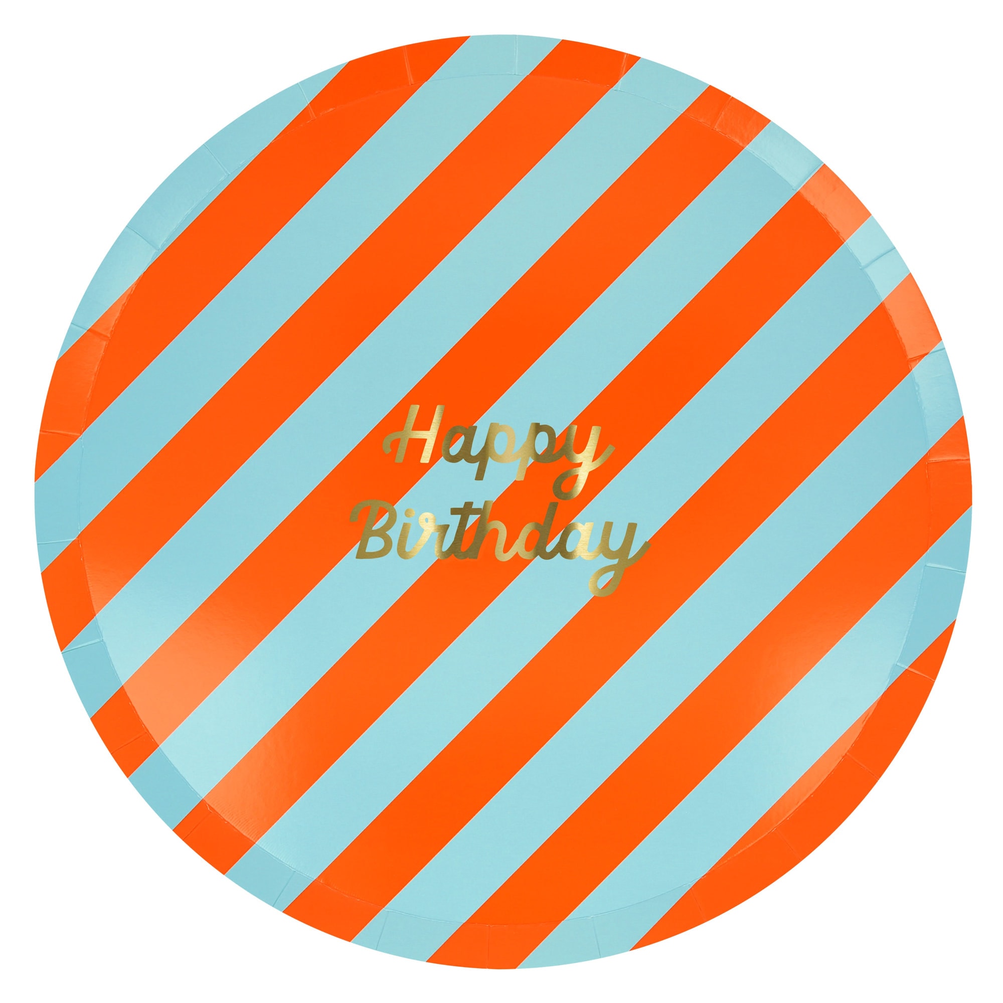 Stripe Happy Birthday Dinner Plates - Çizgili Happy Birthday Tabaklar (L) (x8)