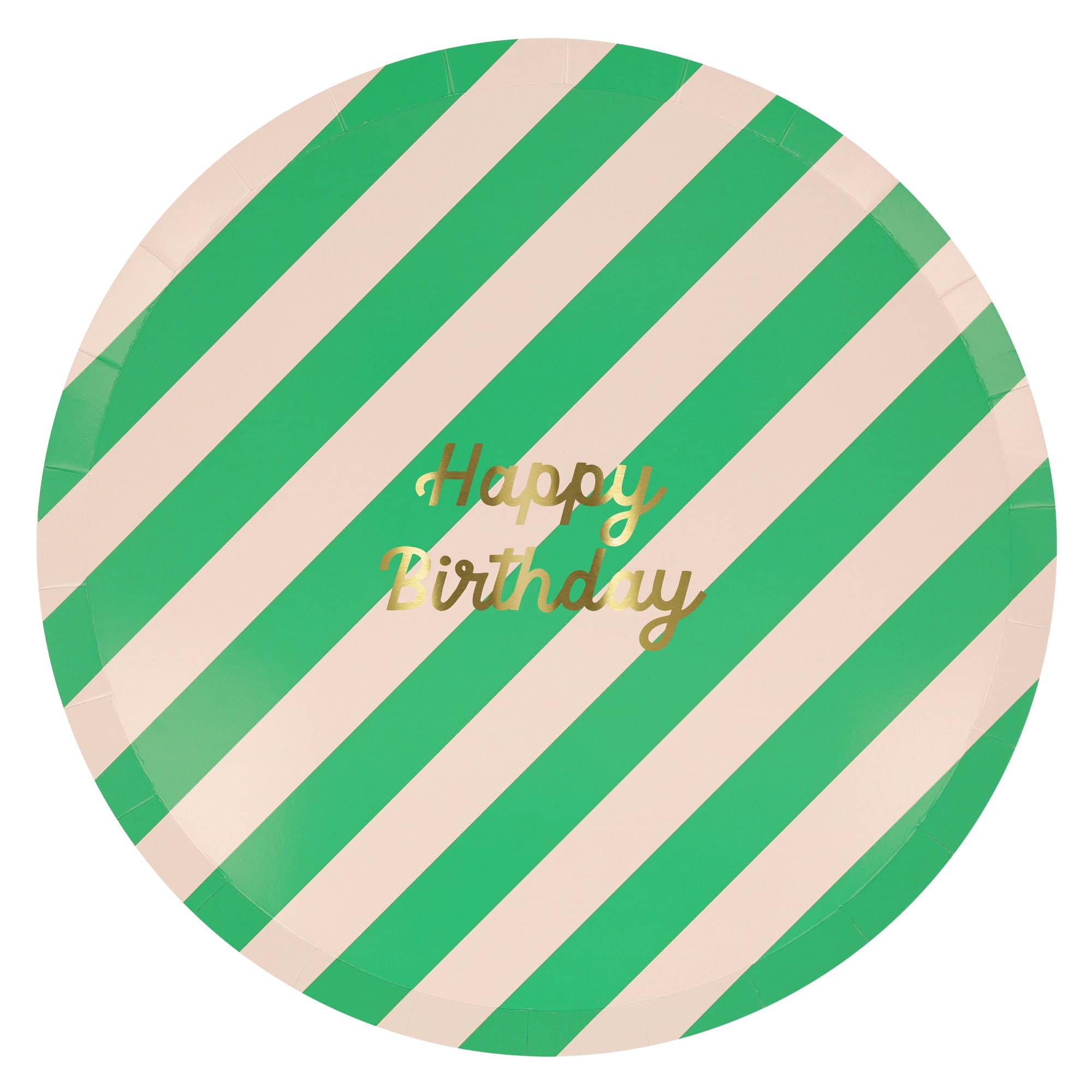 Stripe Happy Birthday Dinner Plates - Çizgili Happy Birthday Tabaklar (L) (x8)