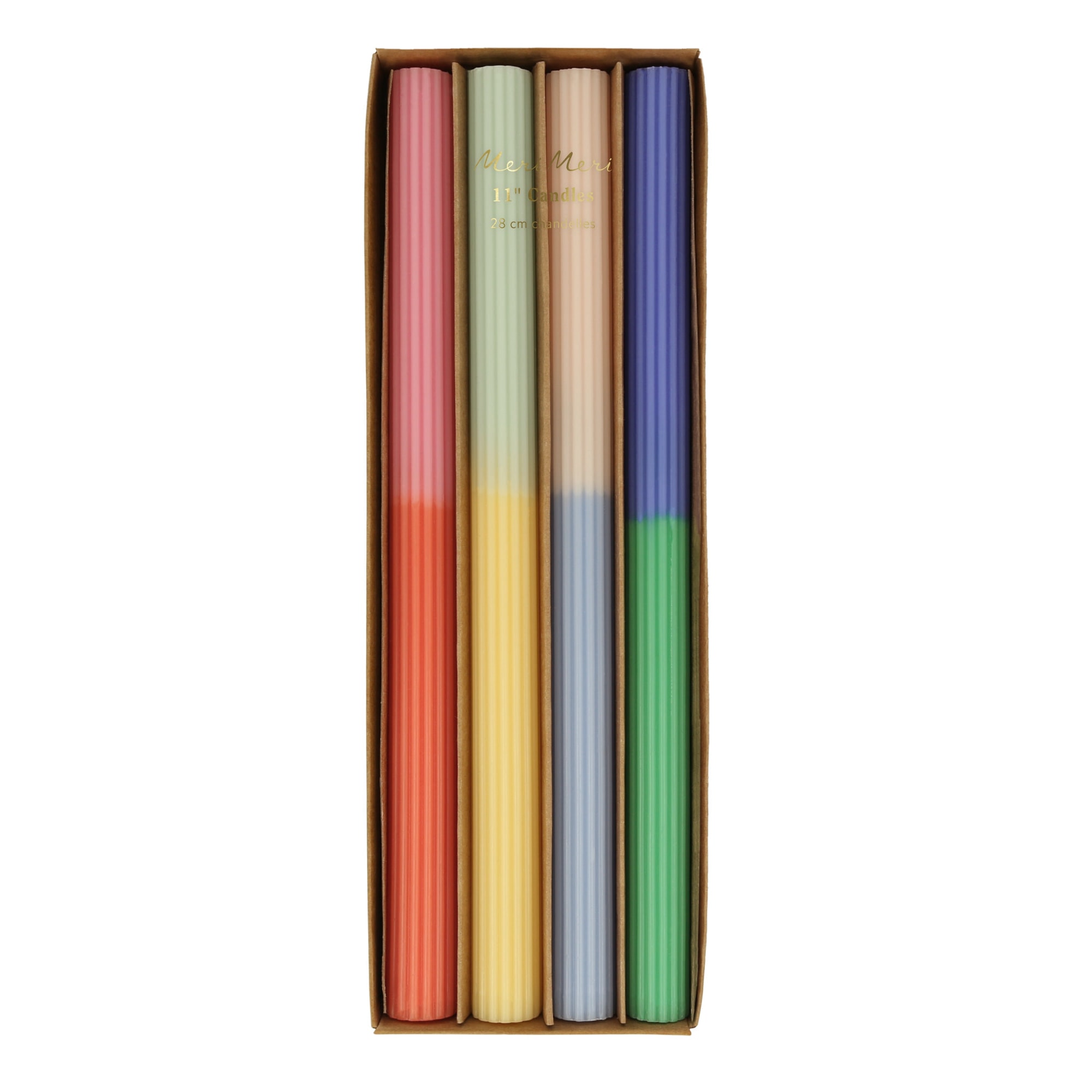 Multi Block Colour Table Candles - Renkli Uzun Masa Mumları (x4)