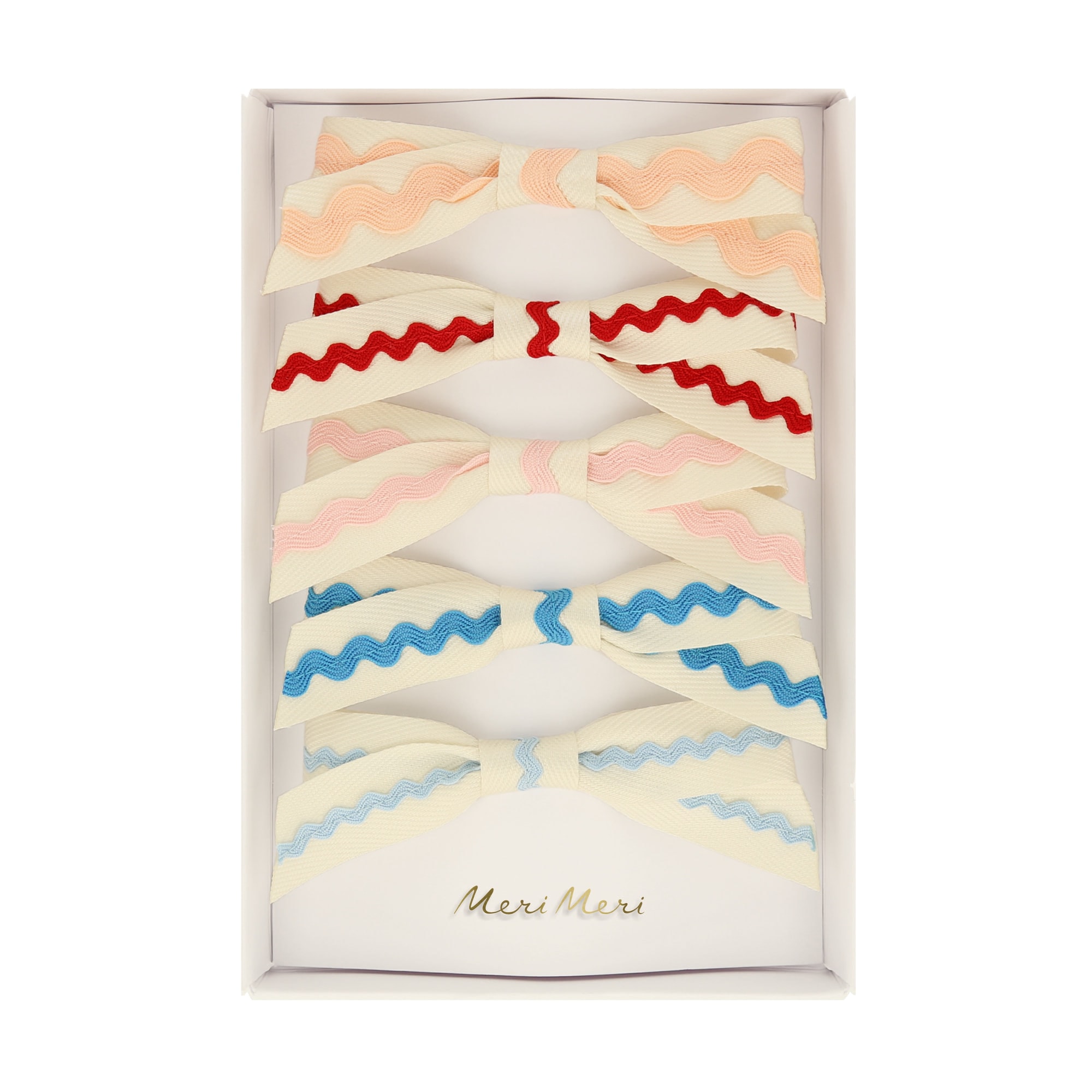 Ric Rac Bow Hair Clips - Kurdele Saç Tokası (x5)