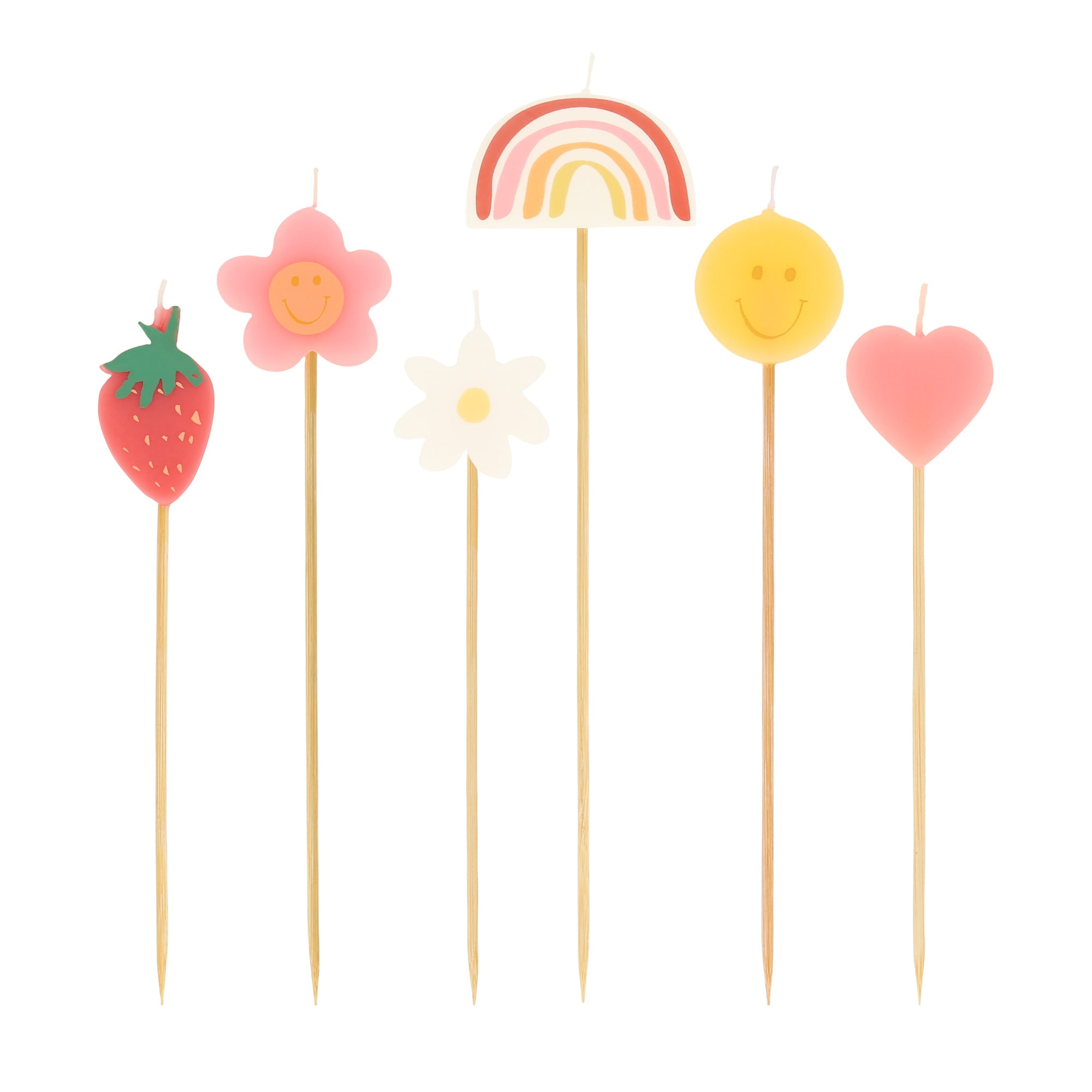 Happy Face Icons Candles - Mutlu Yüz Semboller Mumlar (x6)