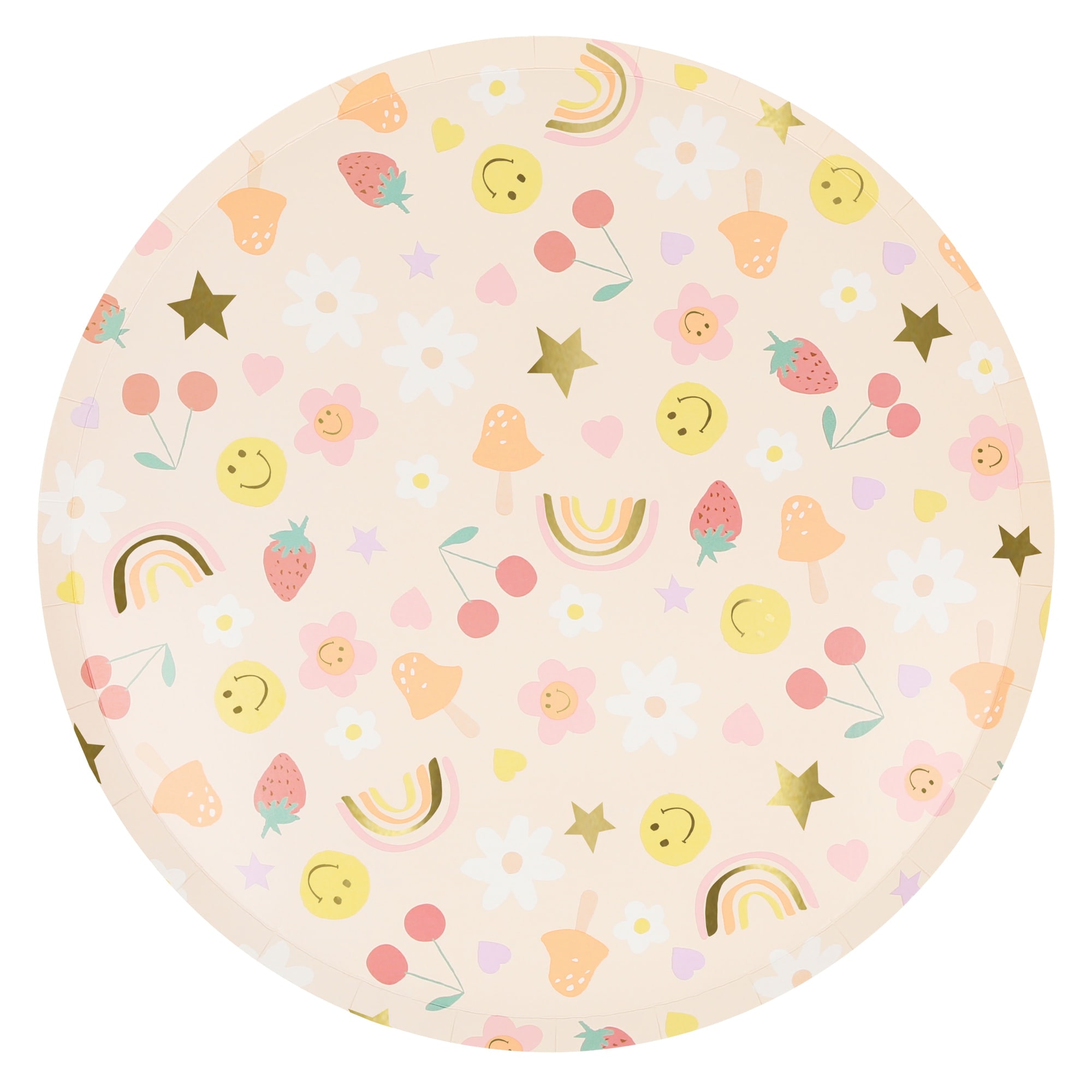 Happy Face Icons Dinner Plates - Mutlu Yüzler Tabaklar (x8)