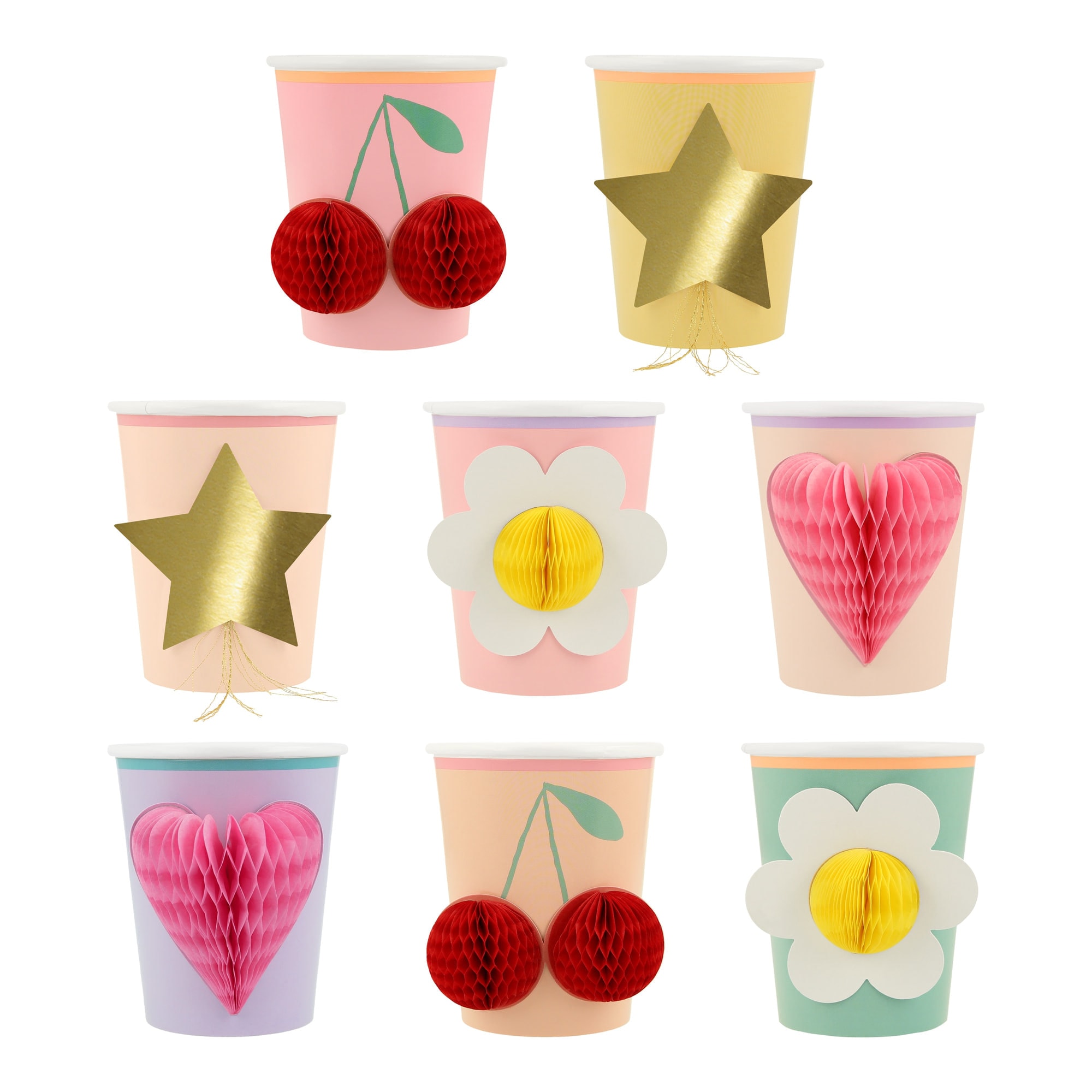 Happy Icons Cups - Mutlu Yüzler Bardaklar (x8)