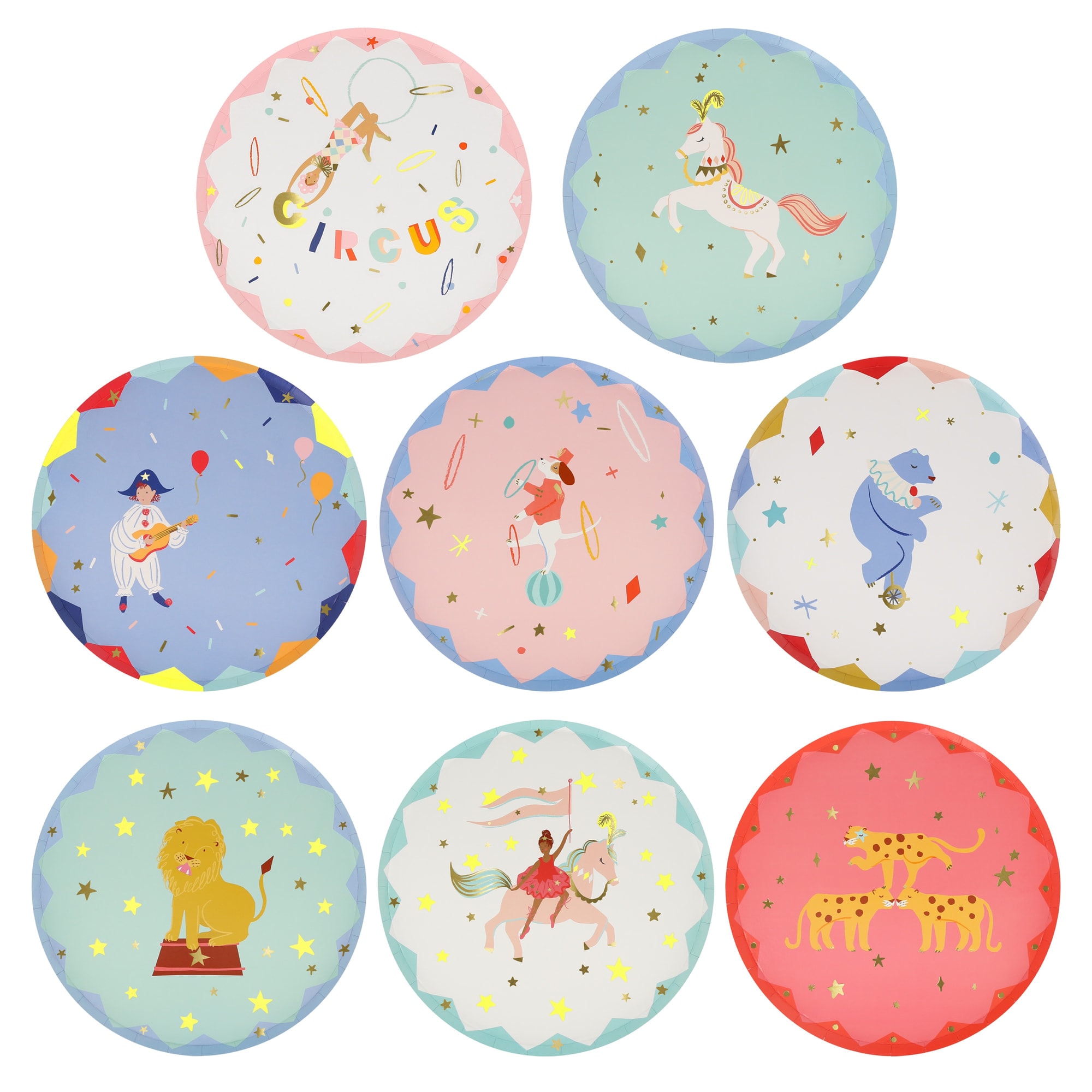 Circus Side Plates - Sirk Tabaklar (M) (x8)