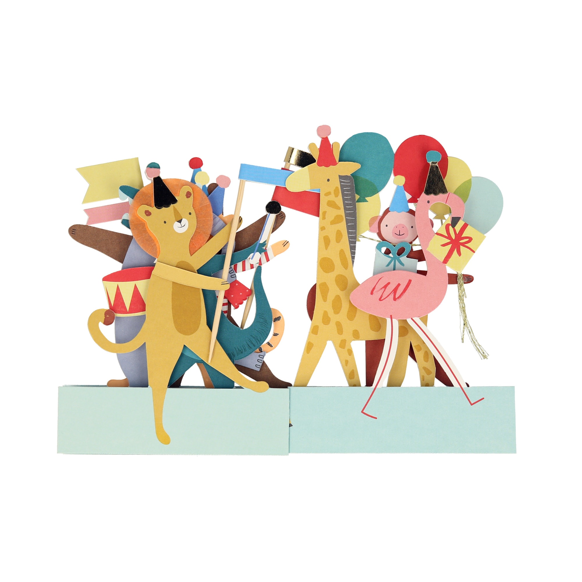 Animal Parade Concertina Card - Hayvanlar Geçit Töreni Tebrik Kartı