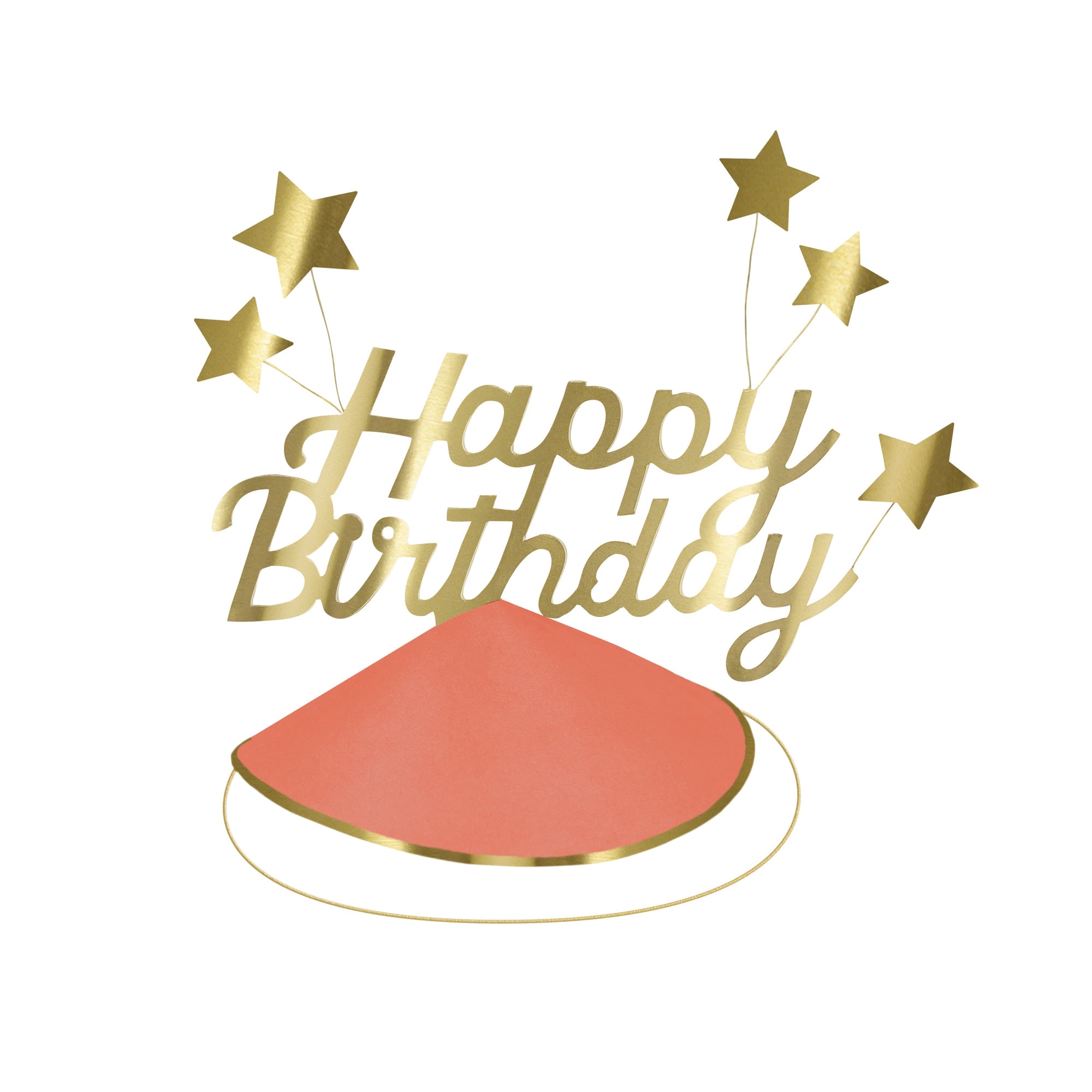 Happy Birthday & Stars Party Hats(FOIL) - Happy Birthday & Yıldızlar Parti Şapkaları (6'lı)