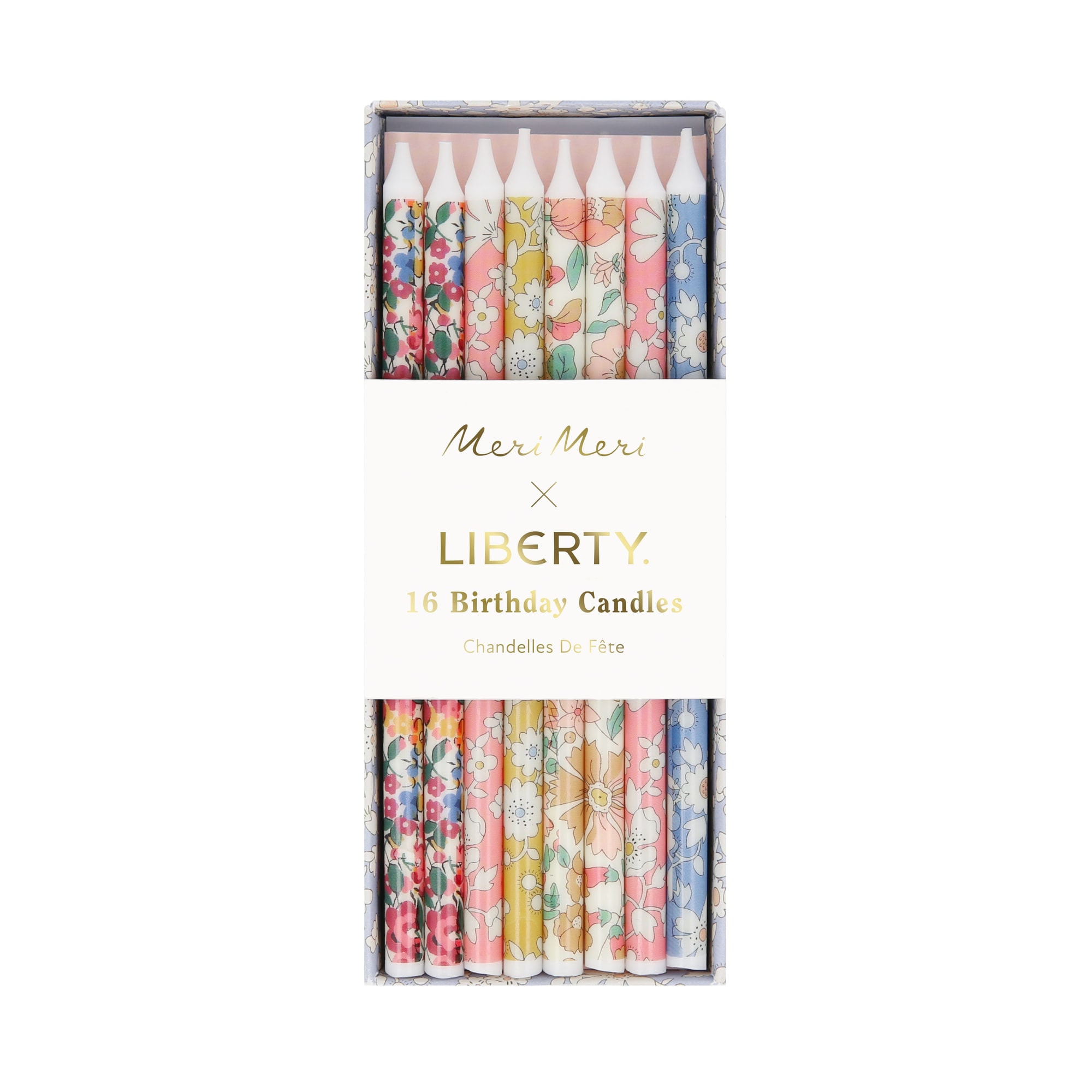 Meri Meri x Liberty - Çiçekli Mumlar - 16 Adet