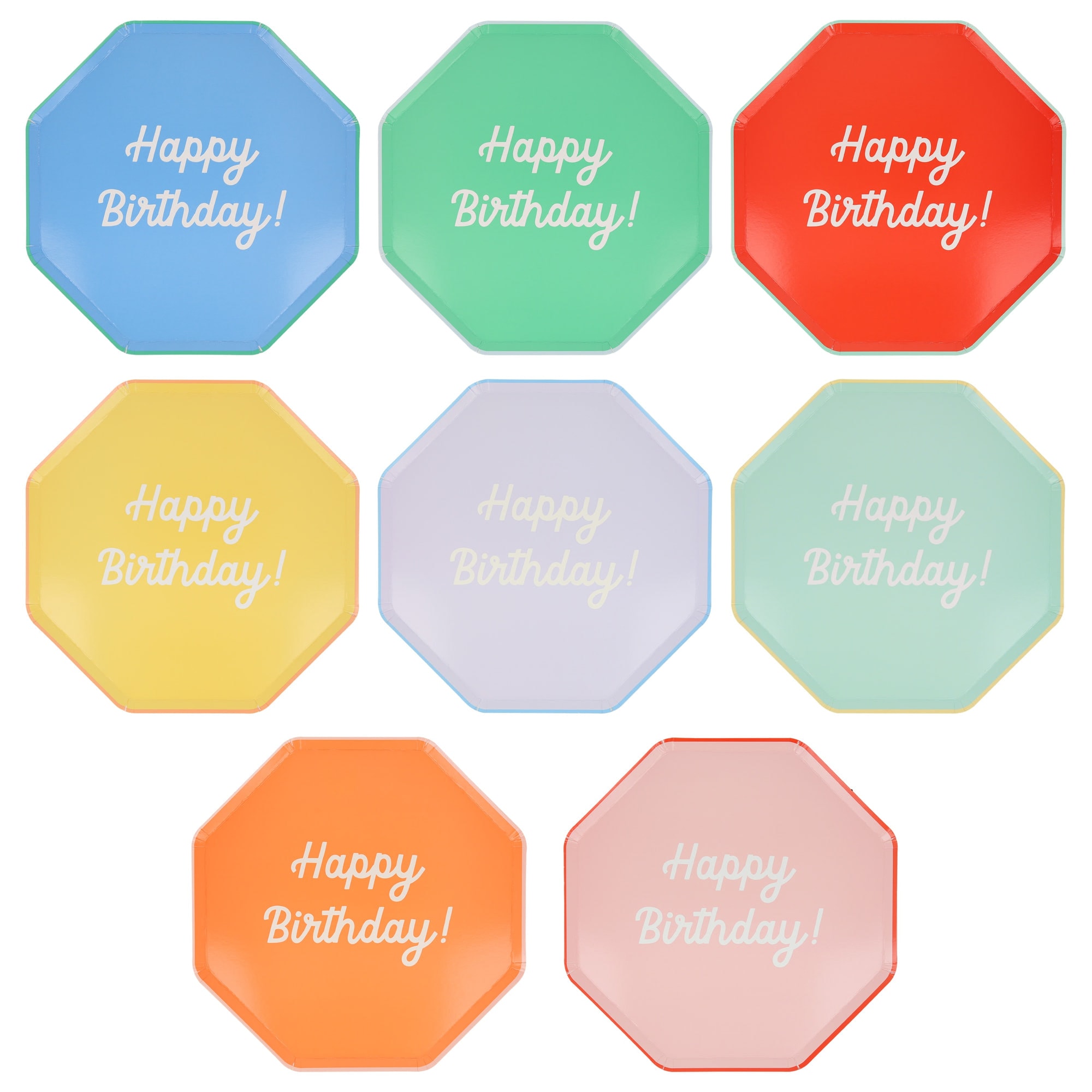 Happy Birthday Tabaklar - L - 8 Adet