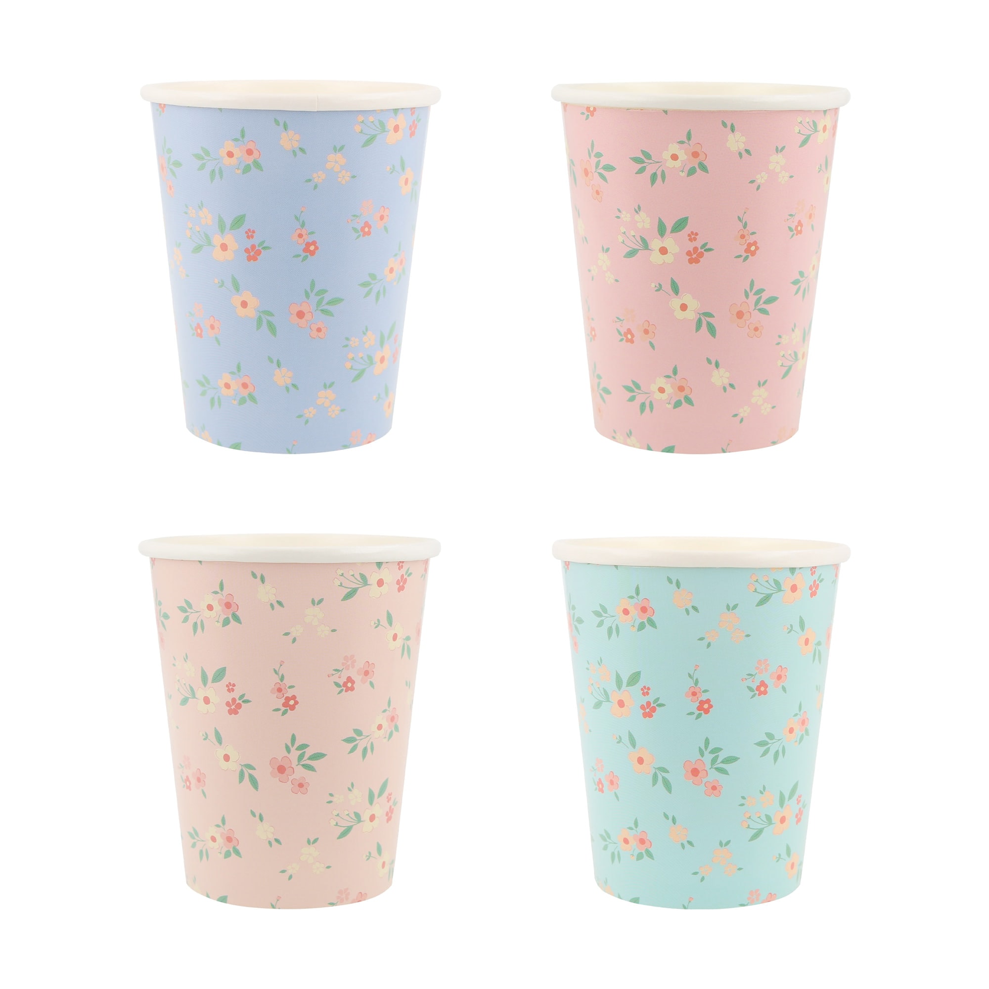 Vintage Ditsy Bardaklar - 8 Adet