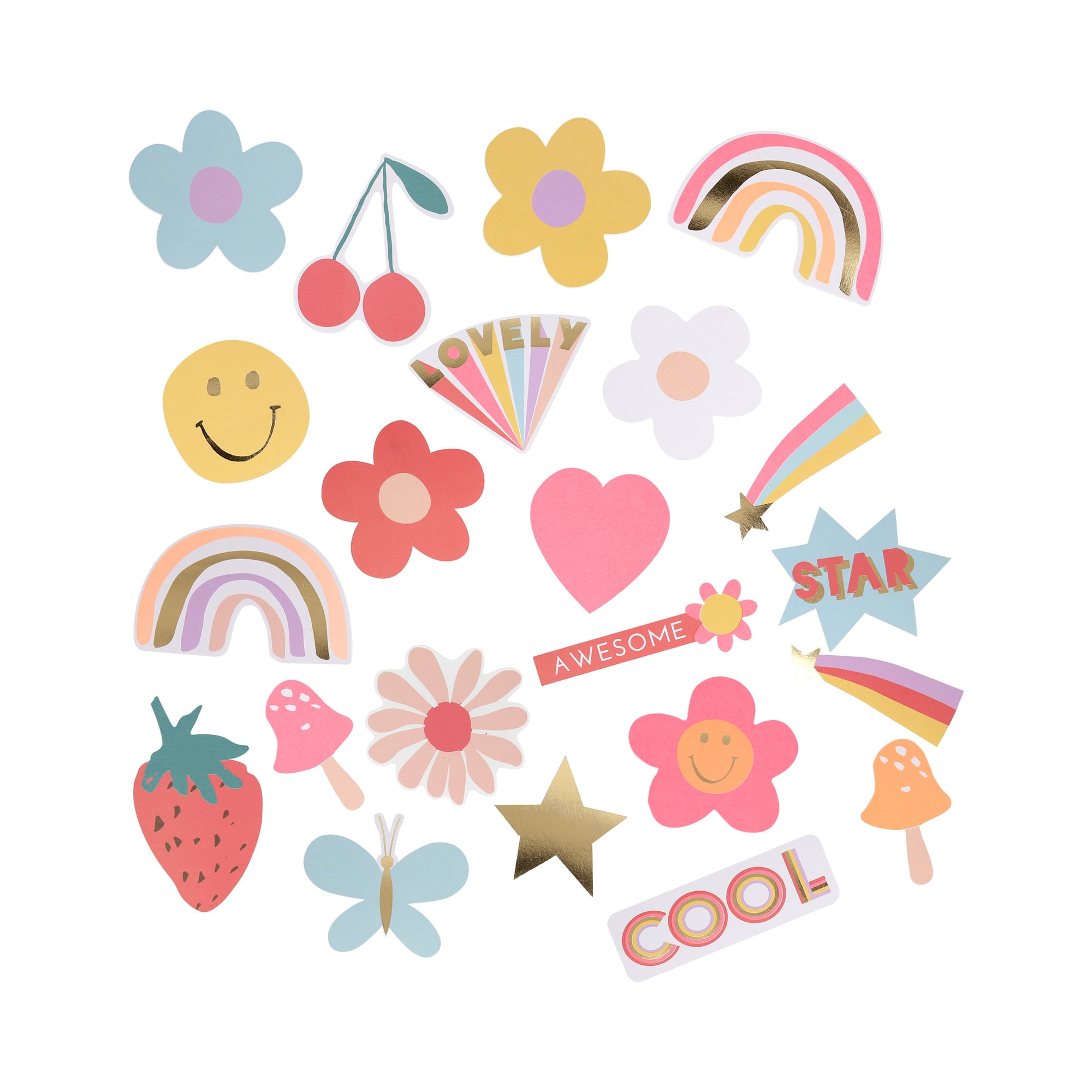 Die-Cut Happy Sticker - 25 Adet