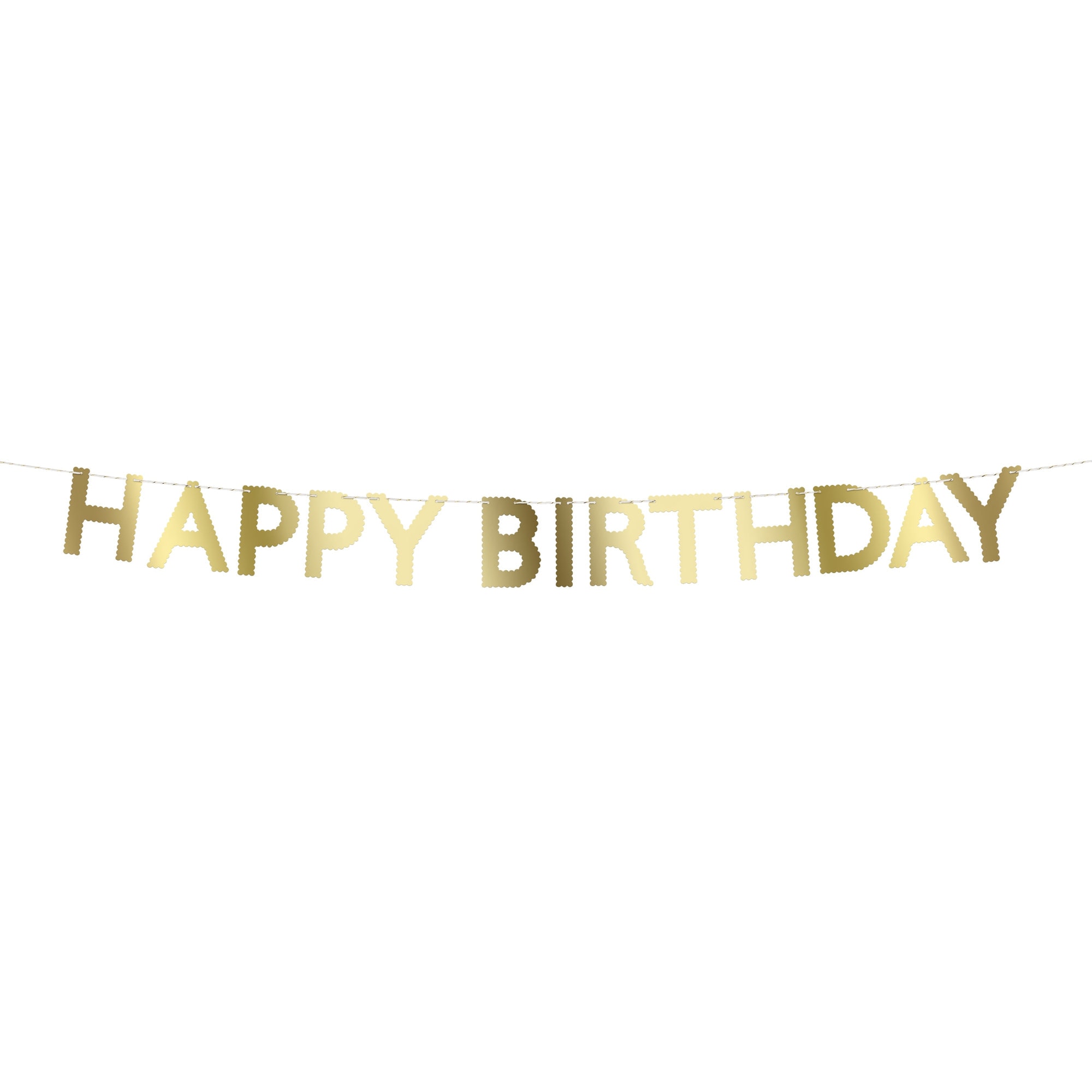 Altın Varaklı Happy Birthday Asılan Süs