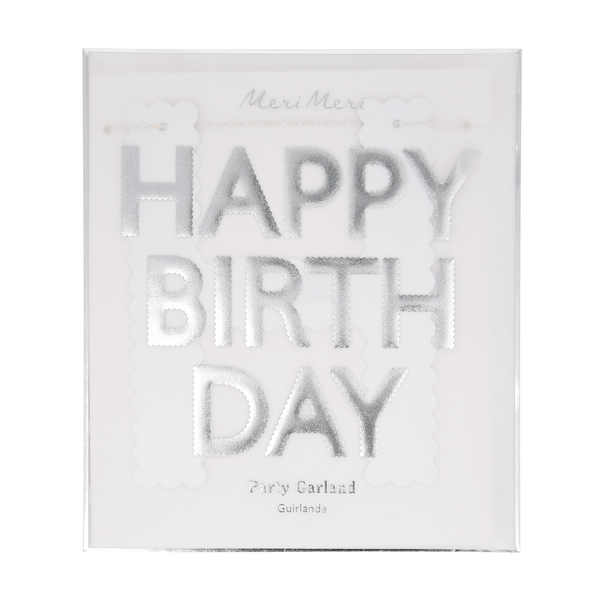 Tırtıklı Gümüş Happy Birthday Asılan Süs