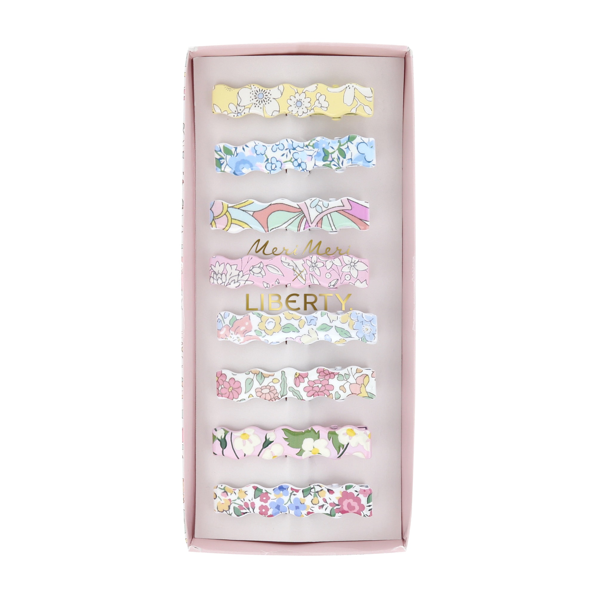 Meri Meri x Liberty Wavy Hair Clips - Meri Meri x Liberty Dalgalı Saç Tokaları - 8 Adet
