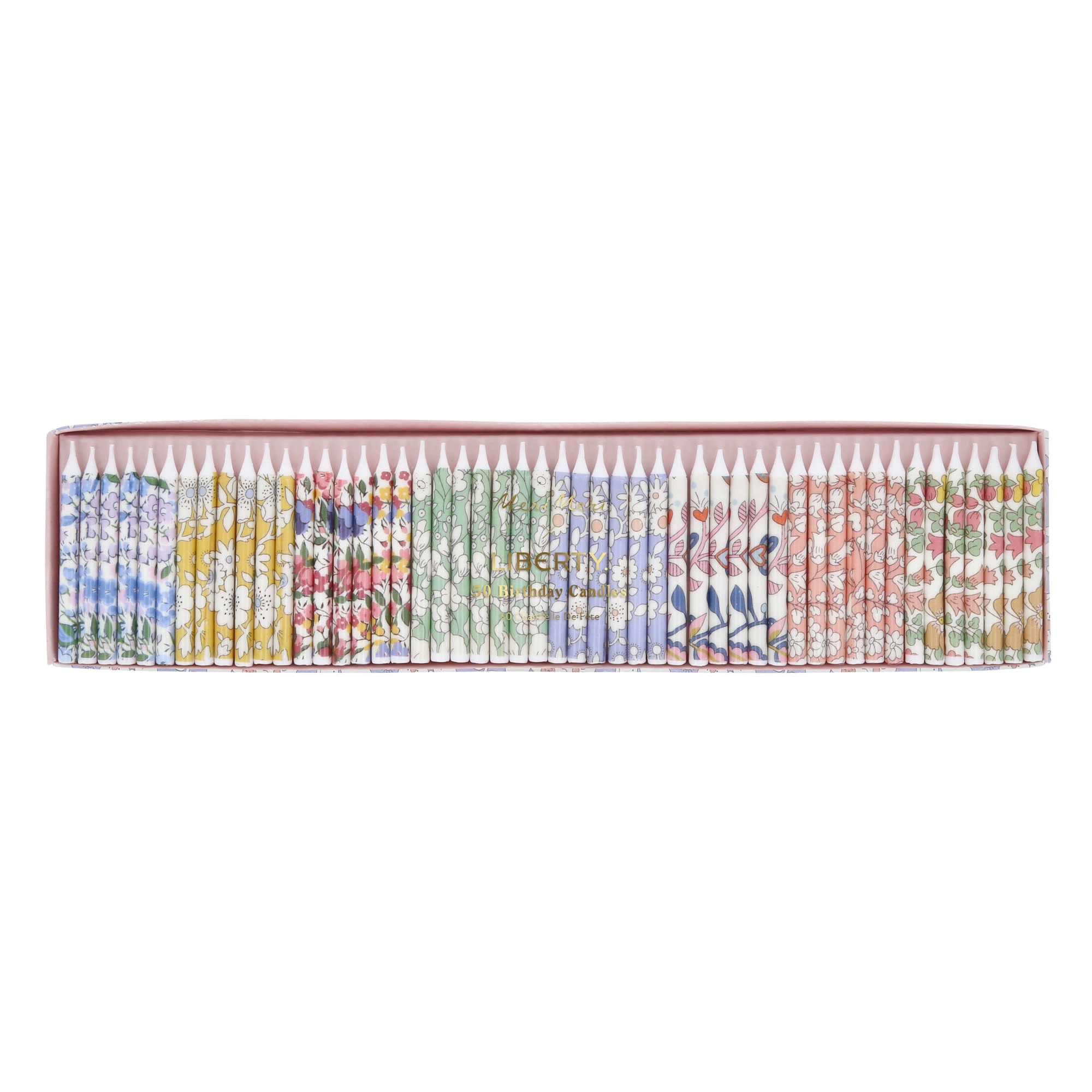 Meri Meri x Liberty Mini Candles - Meri Meri x Liberty Mini Mumlar - 50 Adet