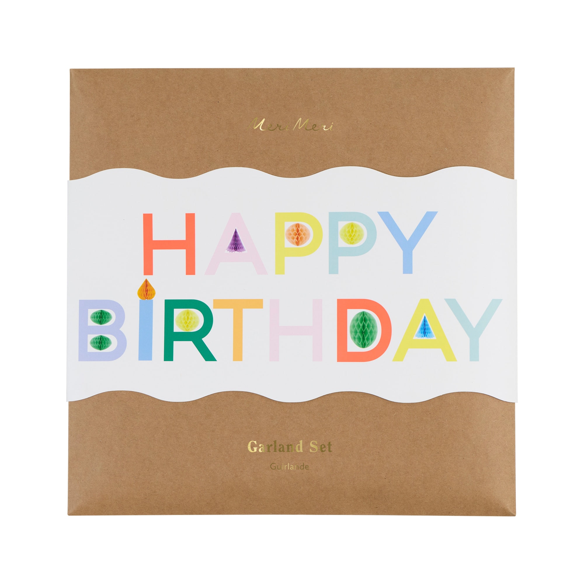 Honeycomb Happy Birthday Garland Set - Petek Mutlu Yıllar Asılan Süs Seti