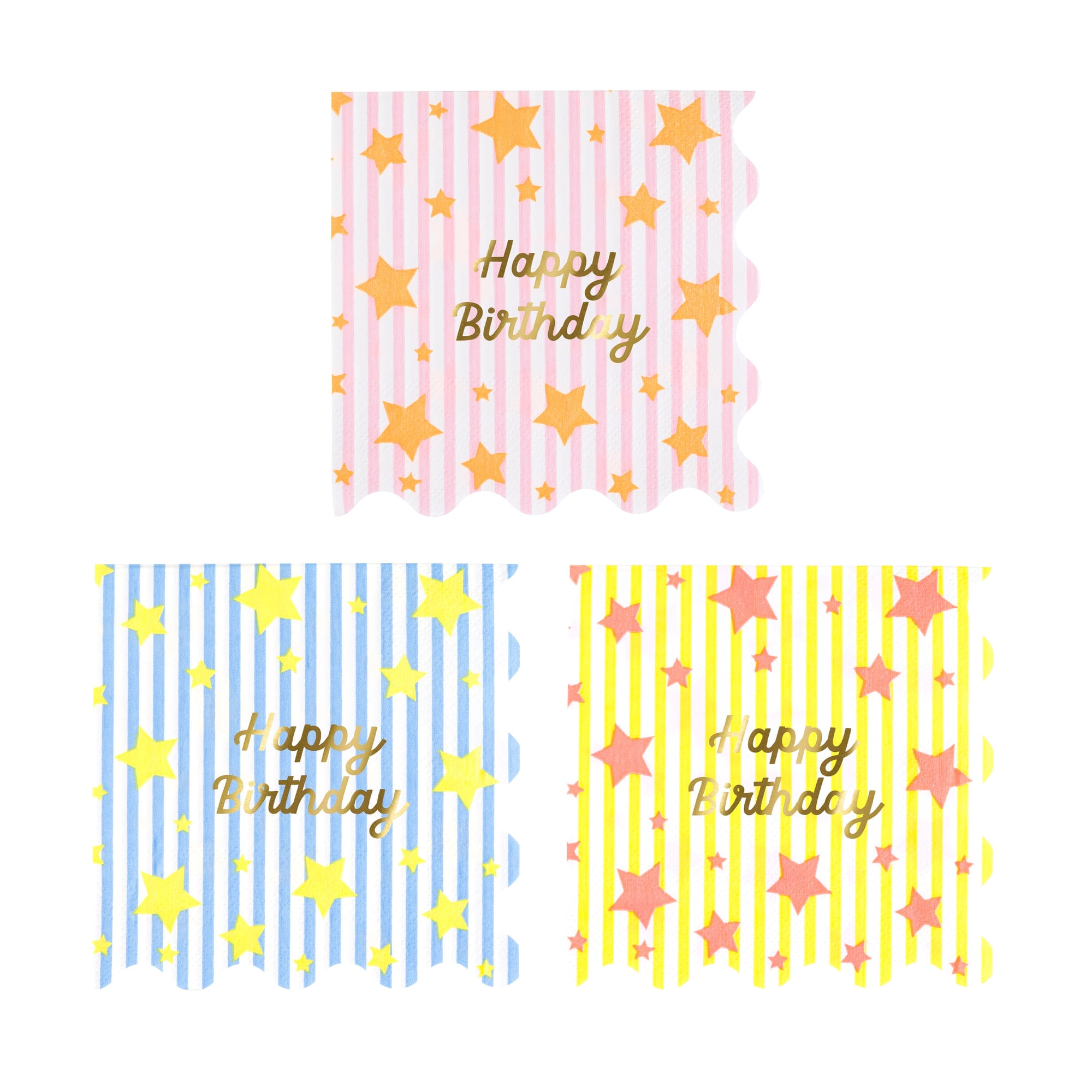 Bright Star Happy Birthday Large Napkins - Parlak Yıldız Happy Birthday Peçeteler - L - 16 Adet