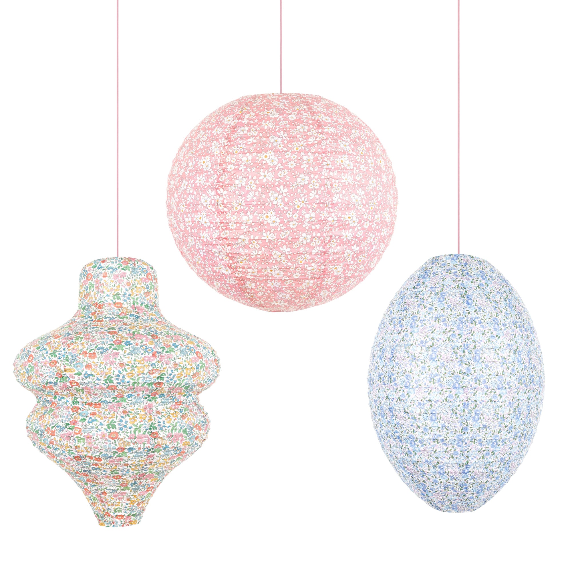 Meri Meri x Liberty Pastel Floral Lanterns - Meri Meri x Liberty Pastel Çiçekli Fenerler - 3 Adet