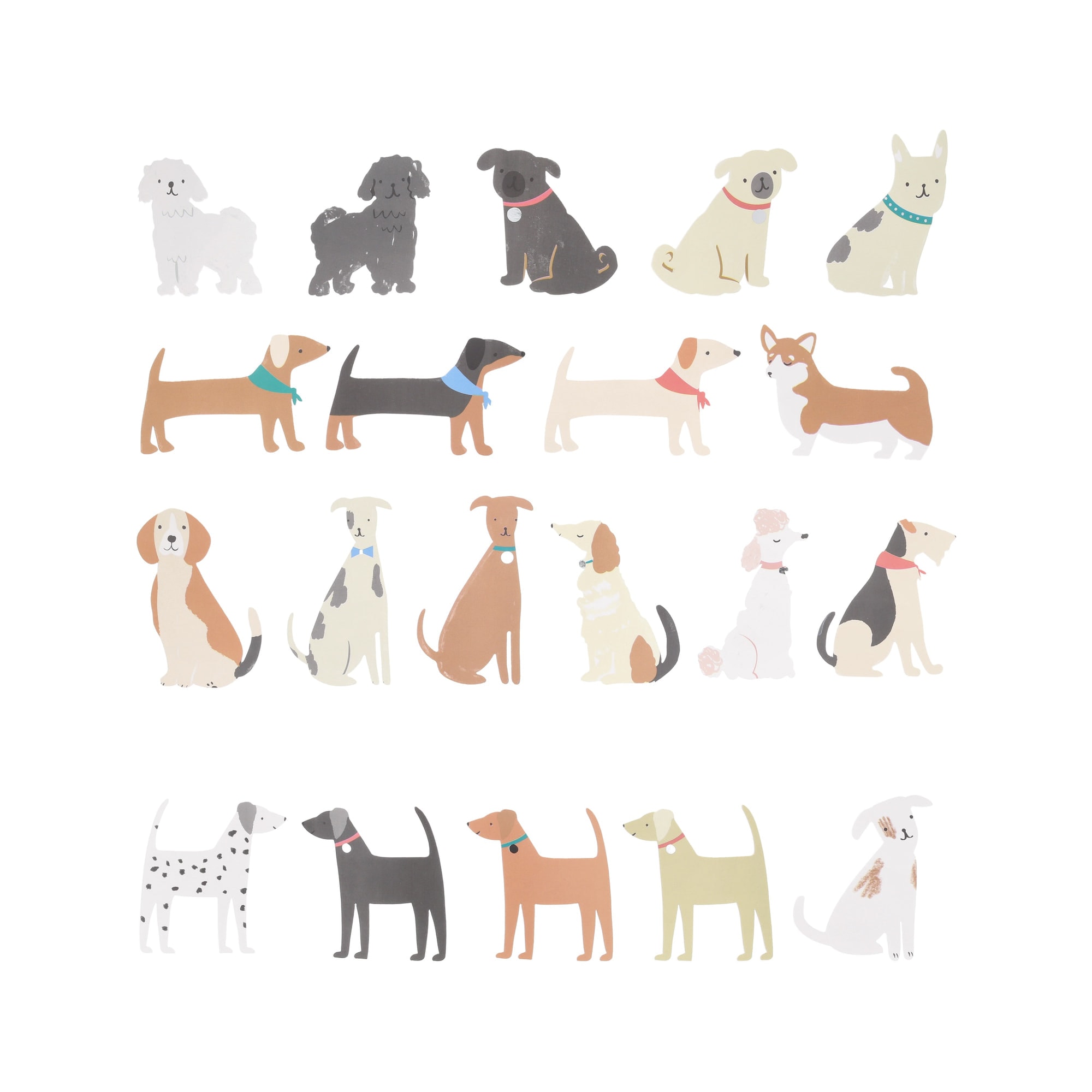 Dog Shaped Stickers - Köpek Şekilli Çıkartmalar - 25 Çıkartma