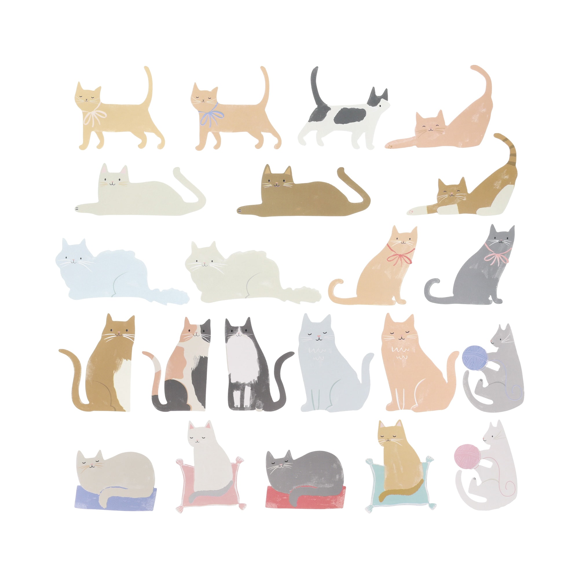 Cat Shaped Stickers - Kedi Şekilli Çıkartmalar - 25 Çıkartma
