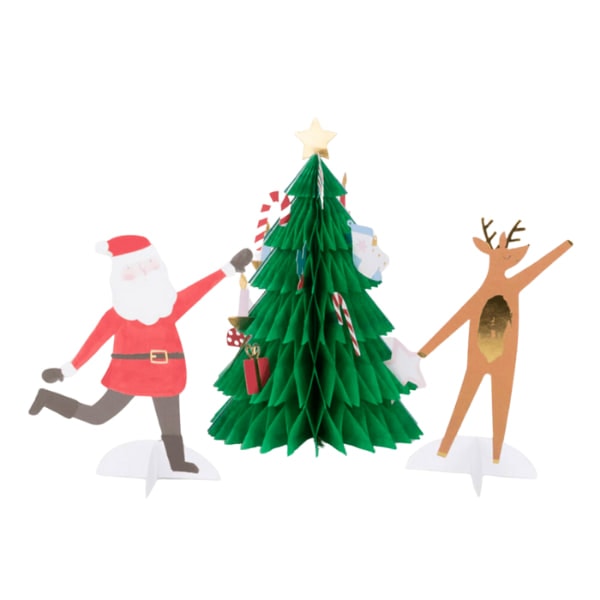 Festive Honeycomb Tree Card - Yeni Yıl Ağacı Tebrik Kartı