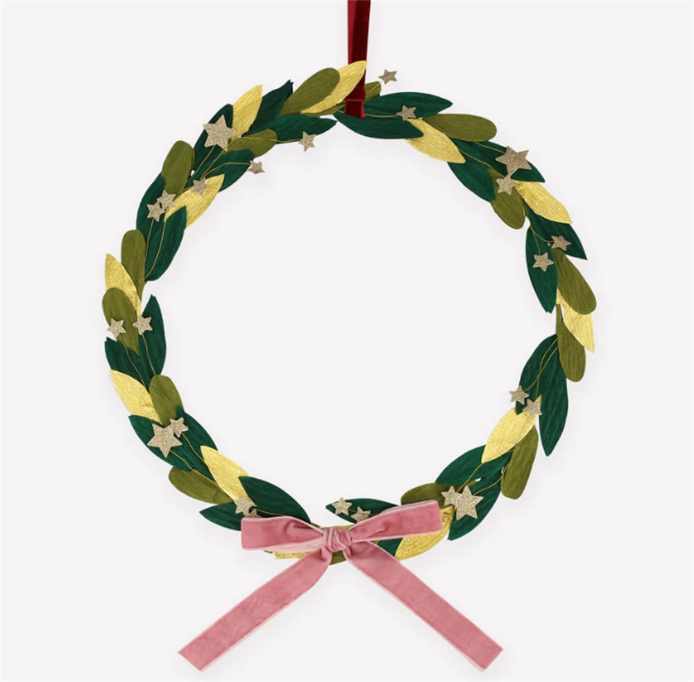Paper Leaf & Star Wreath - Yapraklar & Yıldızlar Süs