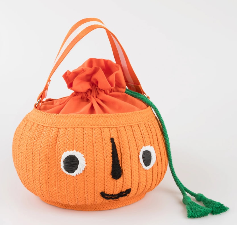 Trick Or Treat Hasır Çanta - Balkabağı